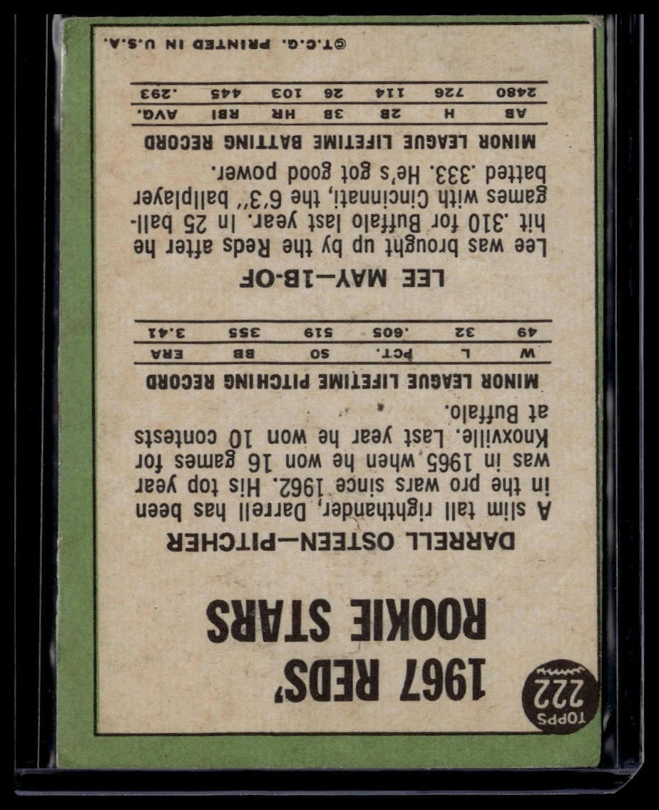 1967 Topps #222 Reds 1967 Rookie Stars (Darrell Osteen / Lee May) None