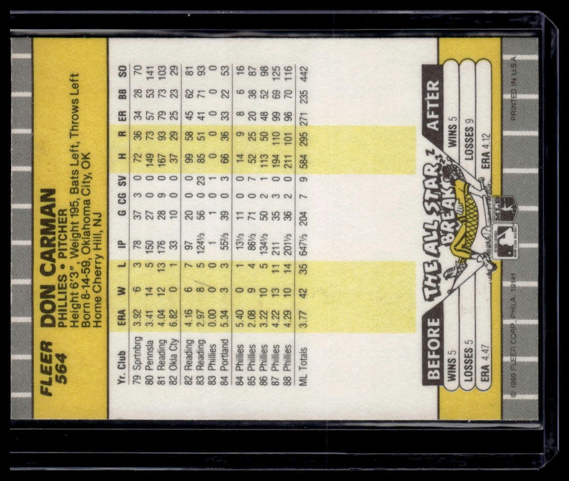 1989 Fleer #564 Don Carman
