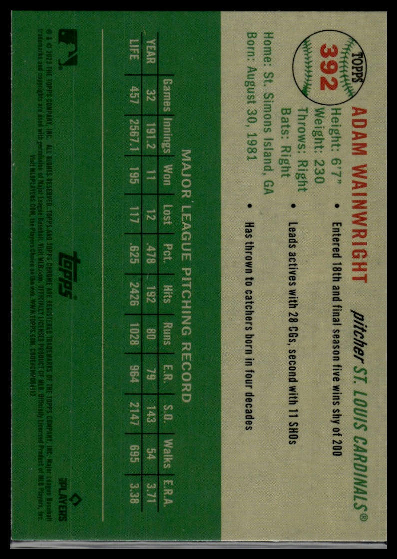 2023 Topps Chrome Platinum Anniversary #392 Adam Wainwright