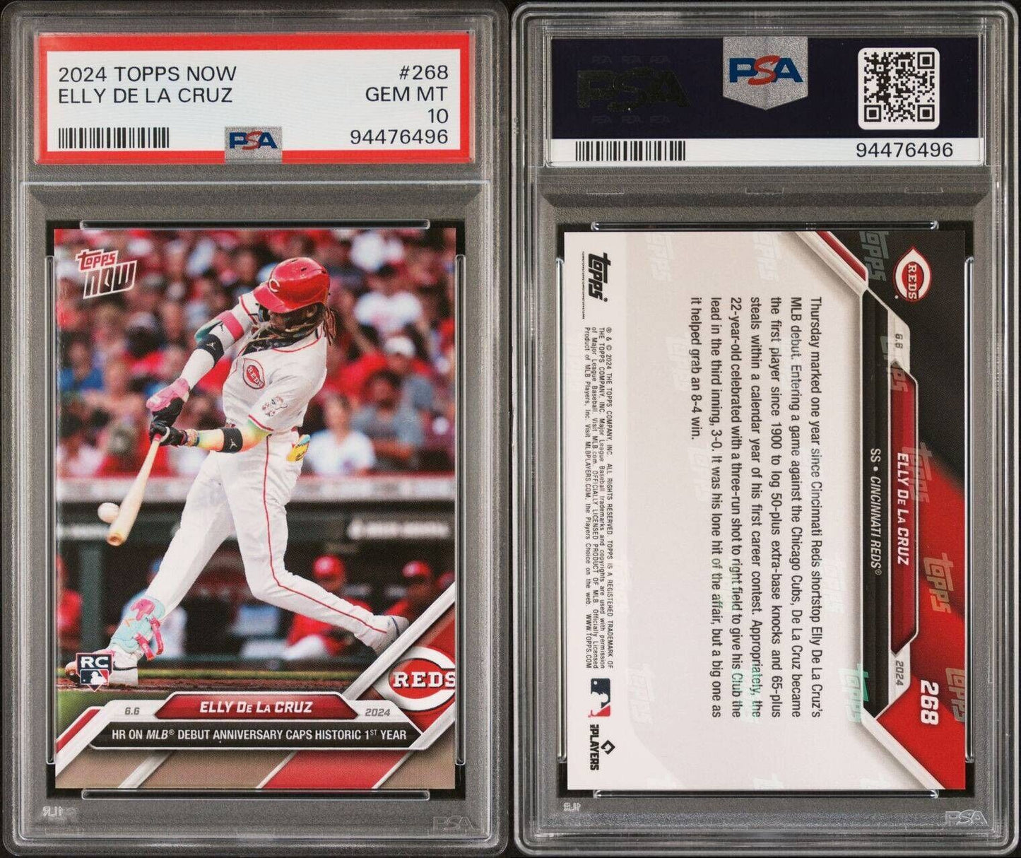 Elly De La Cruz 2024 Topps Now MLB Rookie Card 268 RC PSA GEM MINT 10 POP 30