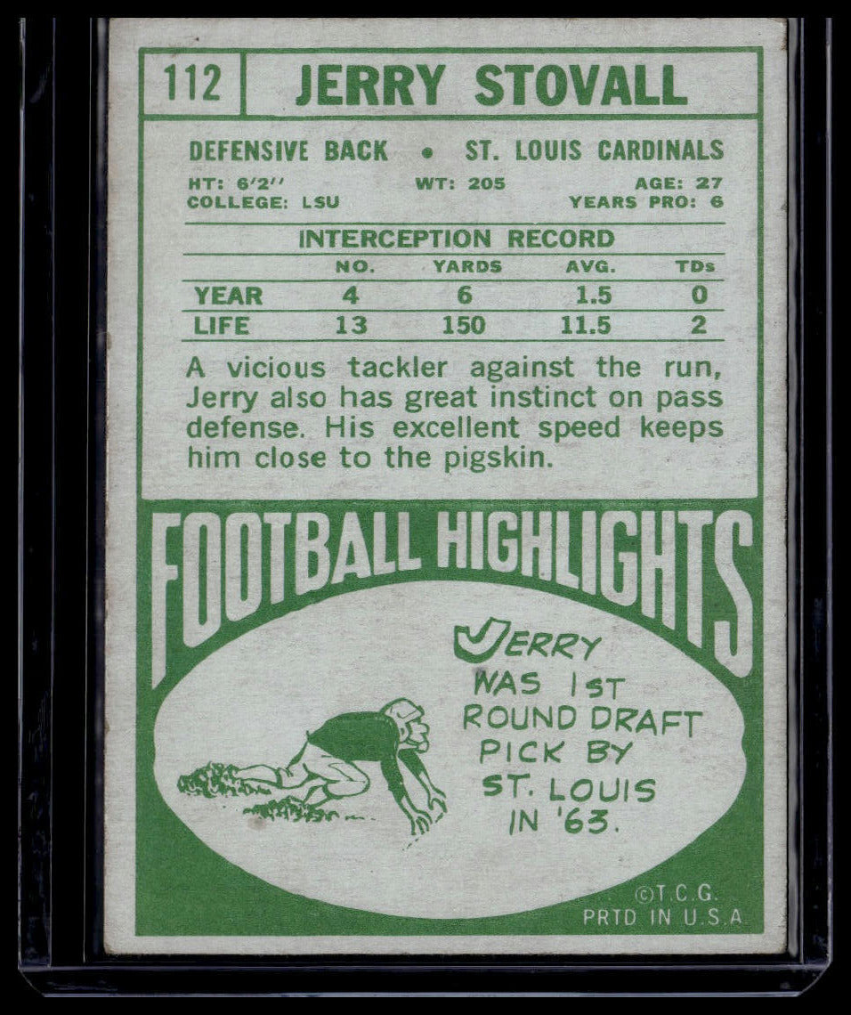 1968 Topps #112 Jerry Stovall