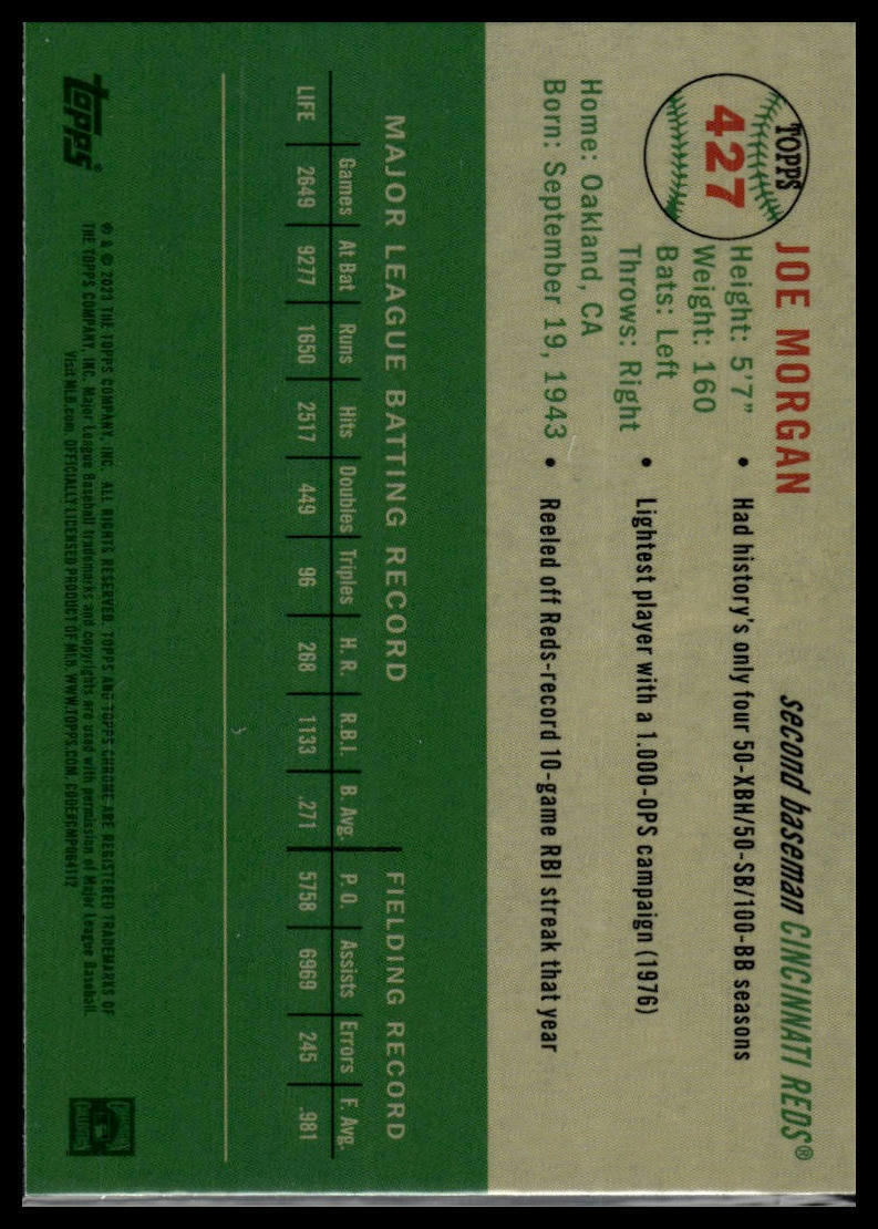 2023 Topps Chrome Platinum Anniversary #427 Joe Morgan
