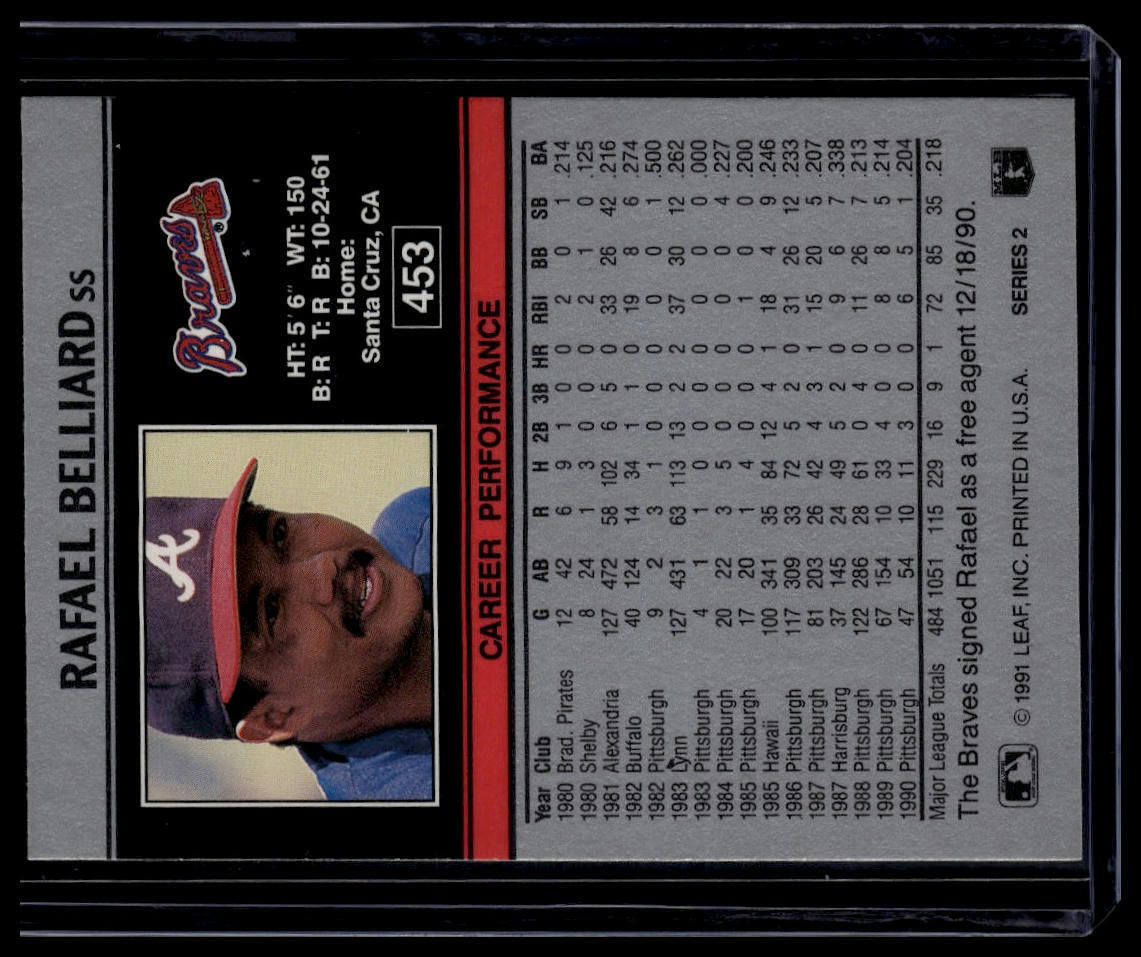 1991 Leaf #453 Rafael Belliard