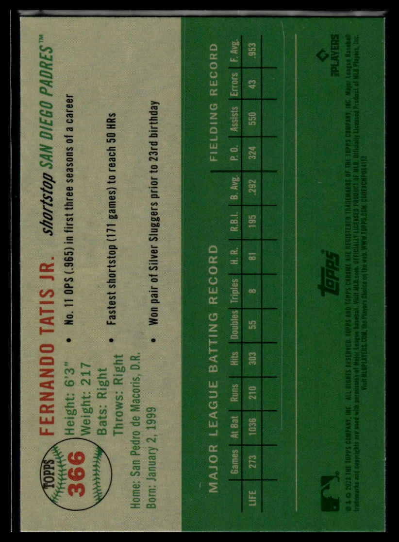 2023 Topps Chrome Platinum Anniversary #366 Fernando Tatis