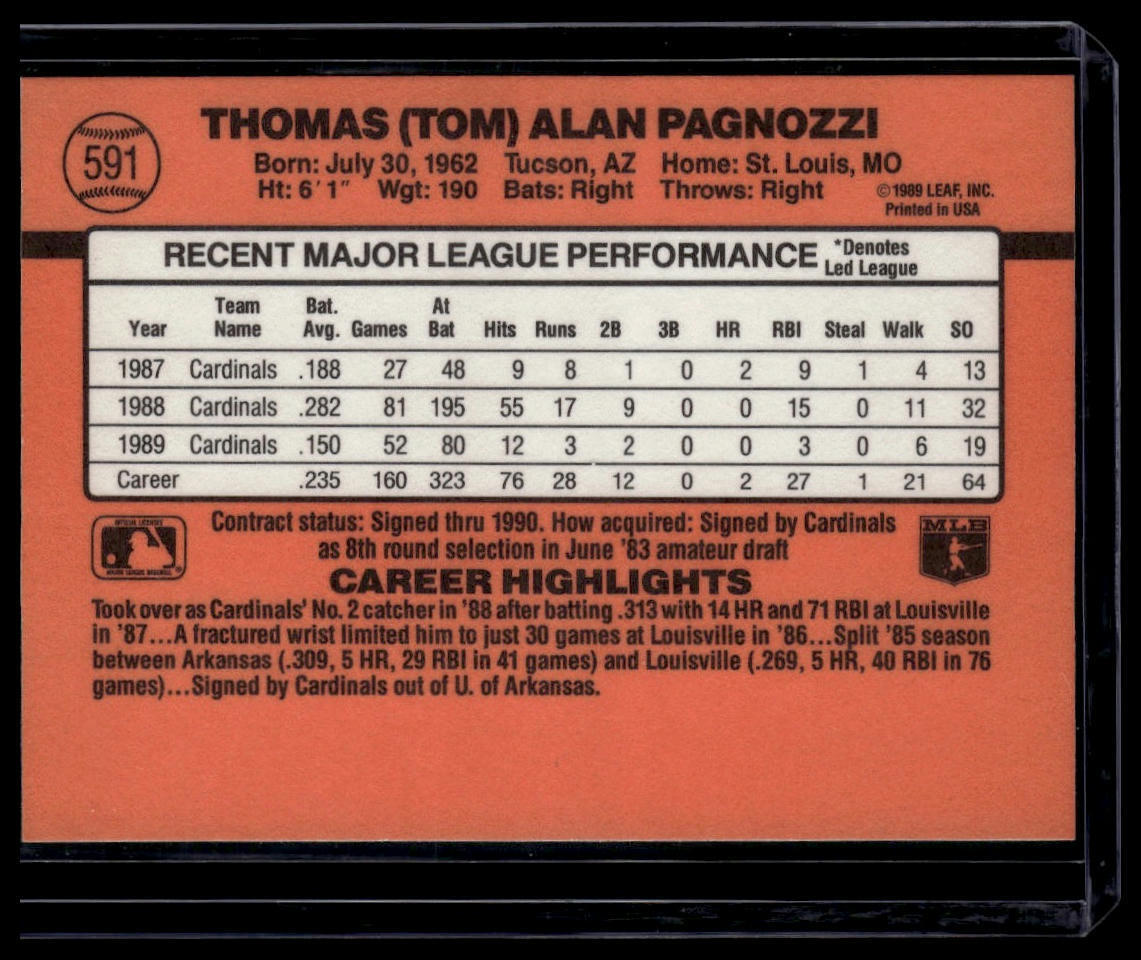 1990 Donruss #591b Tom Pagnozzi