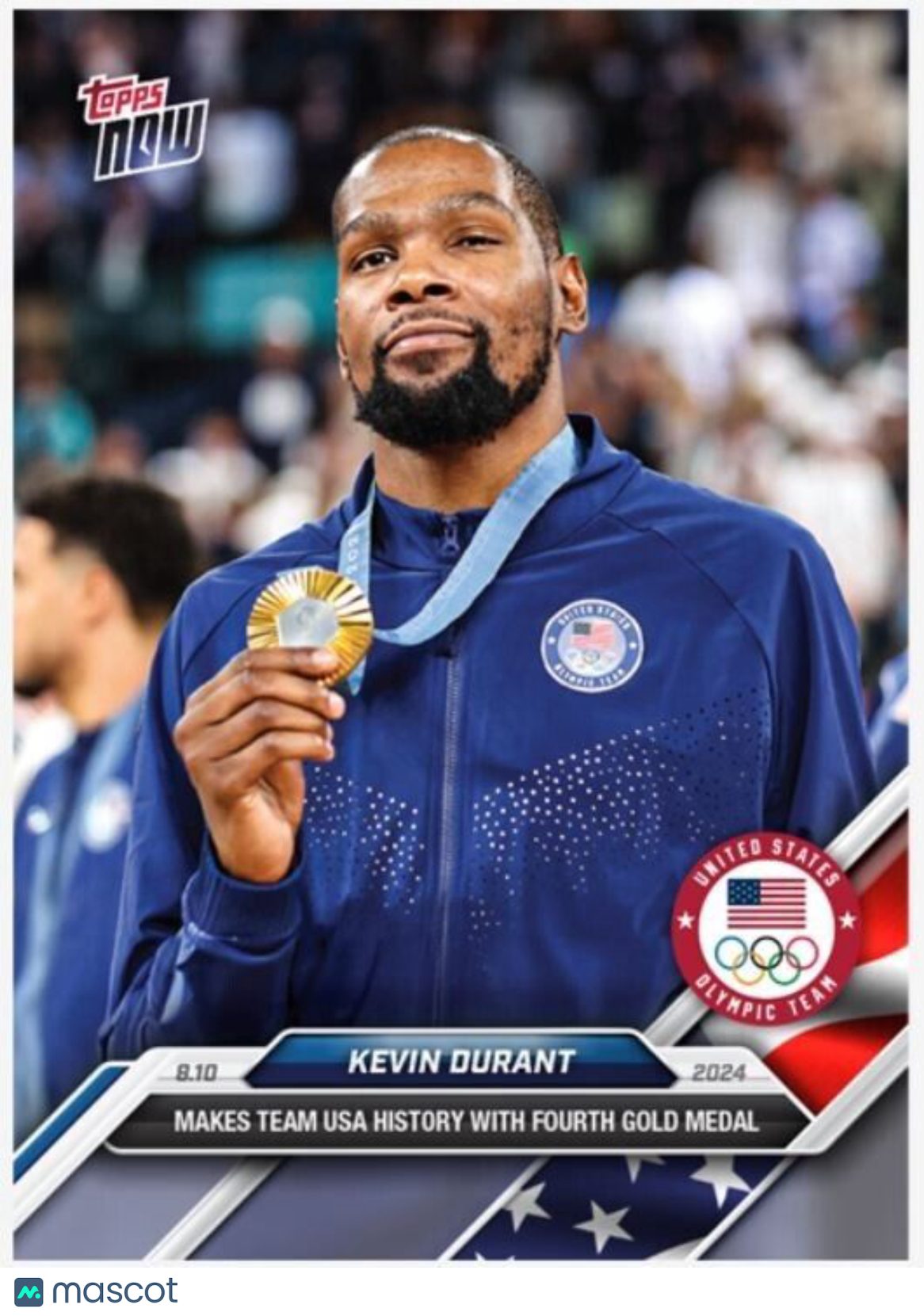 Kevin Durant 2024 Olympic Games TOPPS NOW® Card #28 Team USA