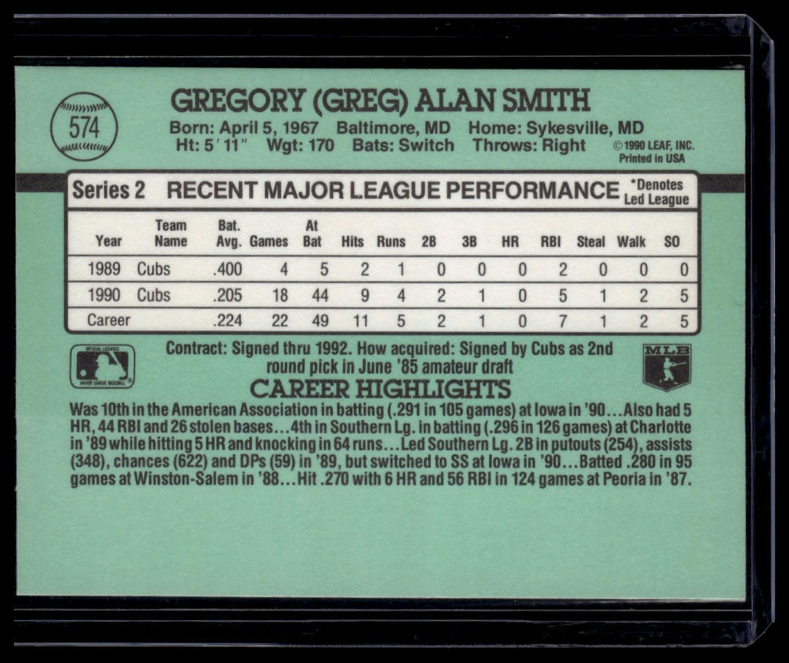 1991 Donruss #574c Greg Smith