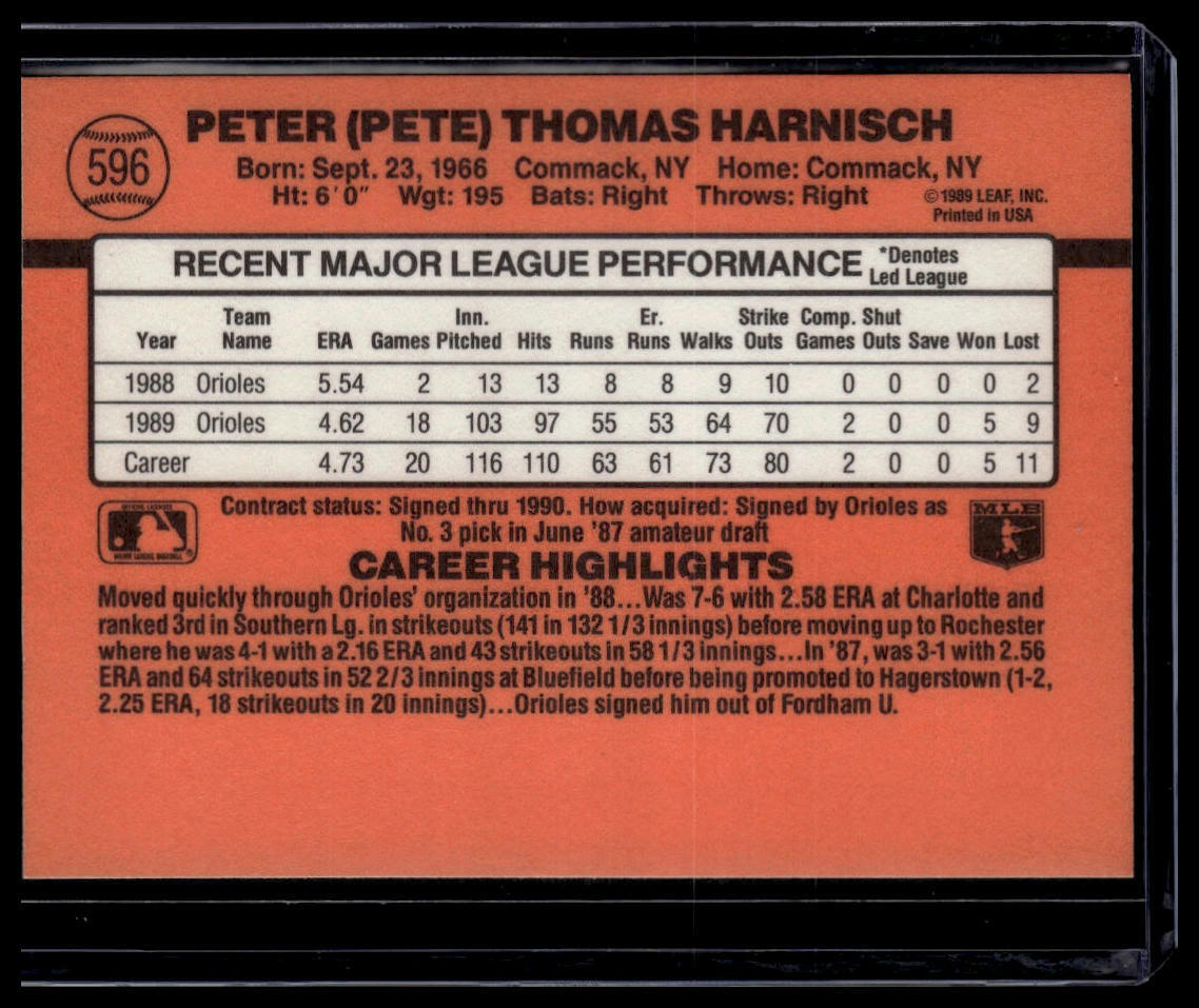1990 Donruss #596c Pete Harnisch