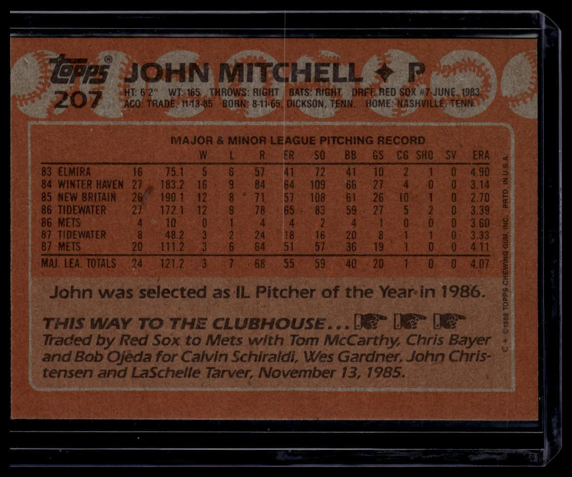 1988 Topps #207 John Mitchell