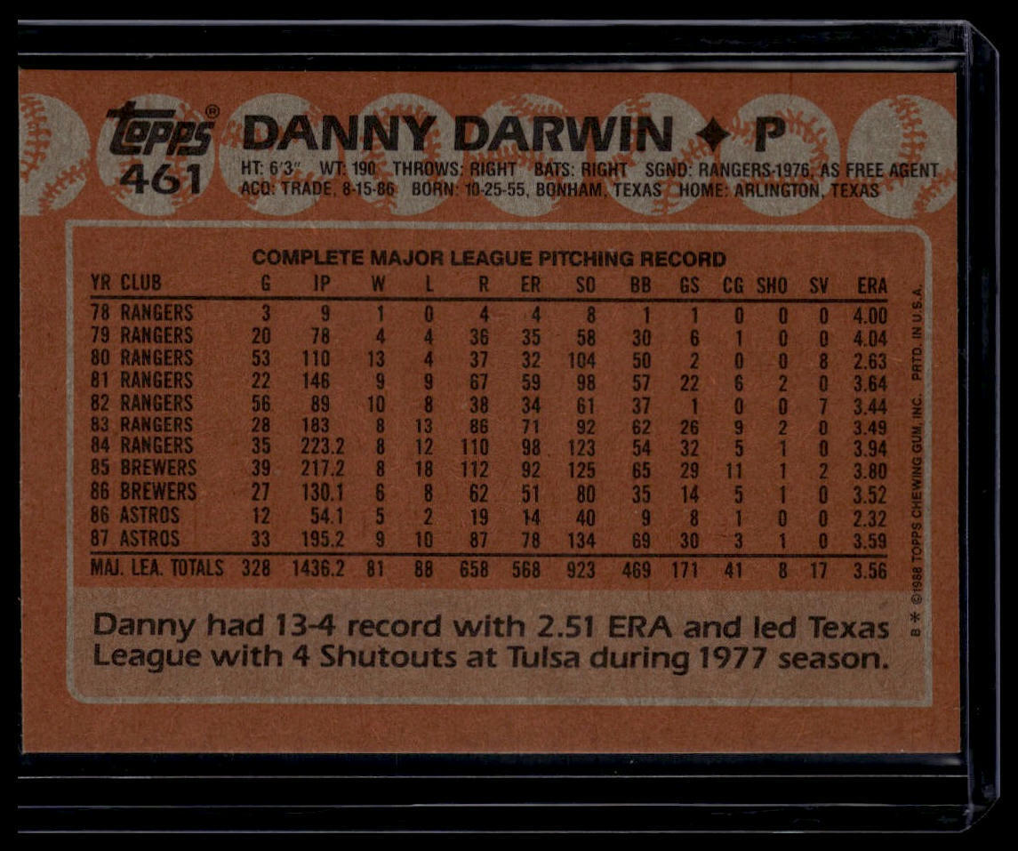 1988 Topps #461 Danny Darwin