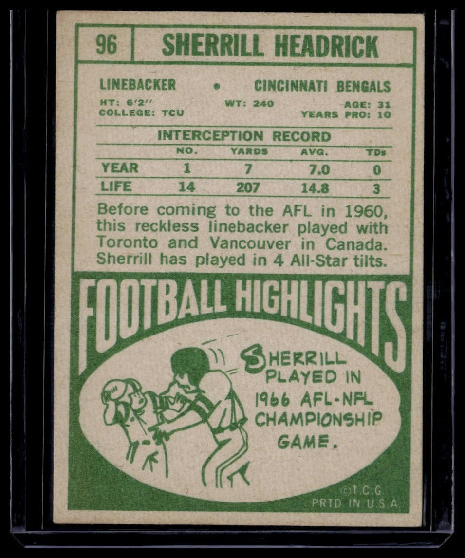1968 Topps #96 Sherrill Headrick