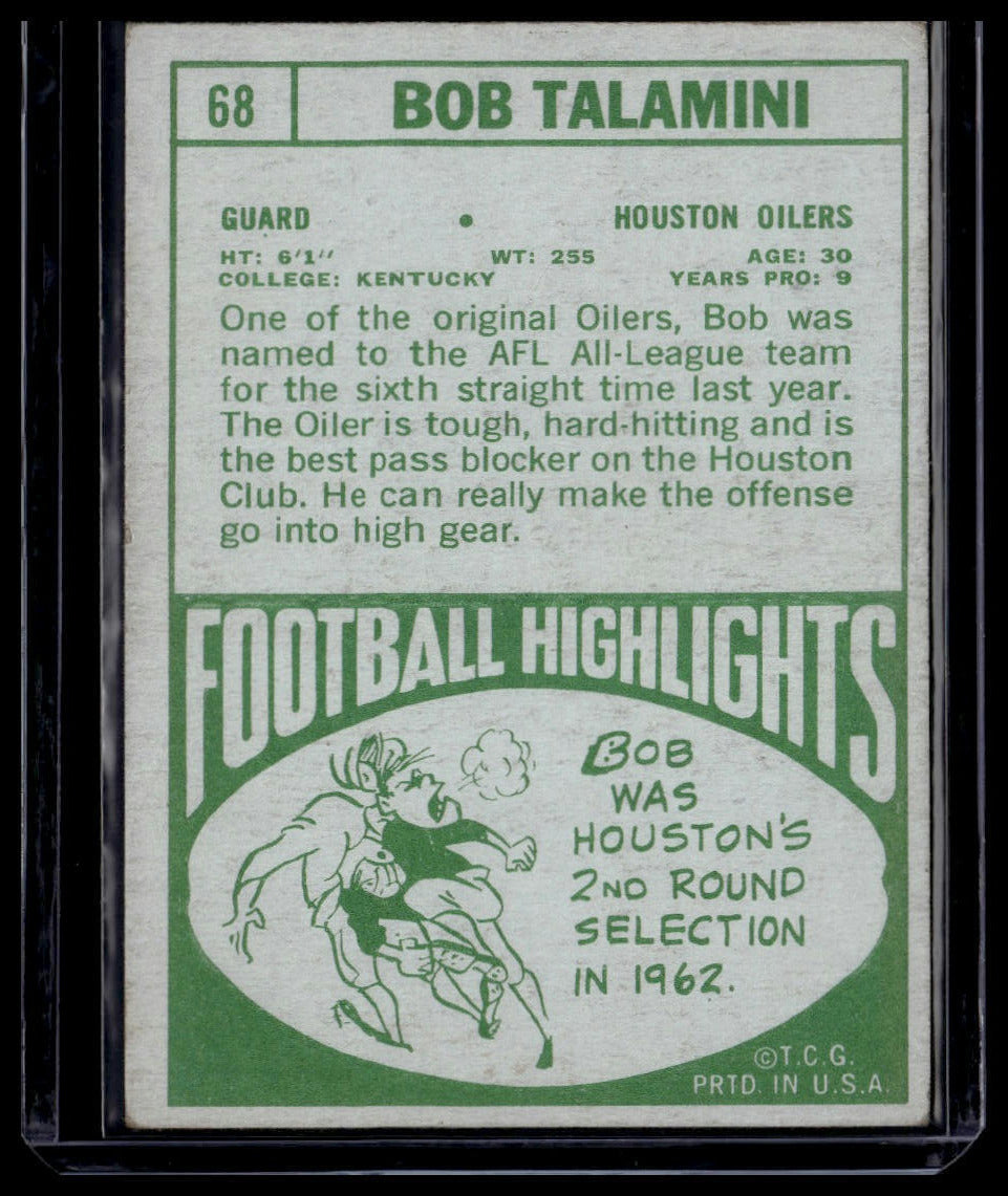 1968 Topps #68 Bob Talamini