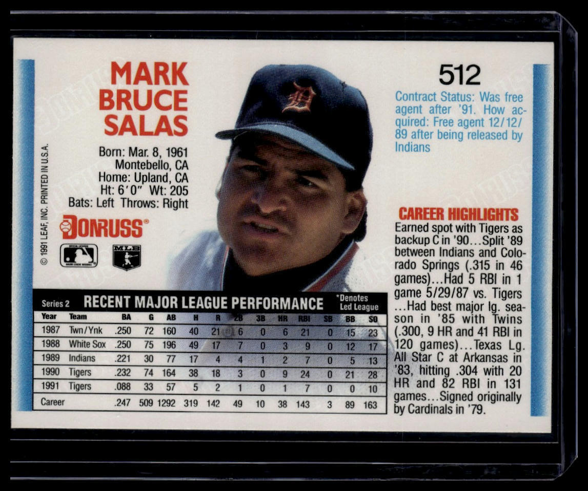 1992 Donruss #512b Mark Salas