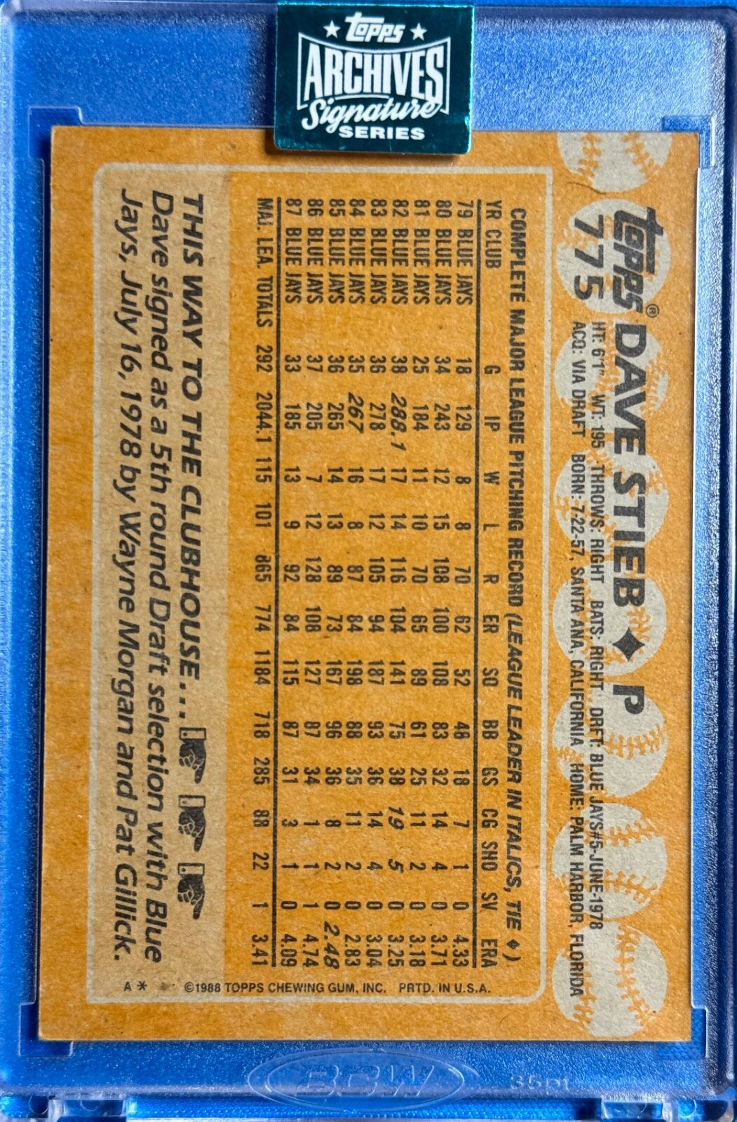 2024 Topps Archives Signature Series Bert Blyleven Bowman Card #285 SP 23/36
