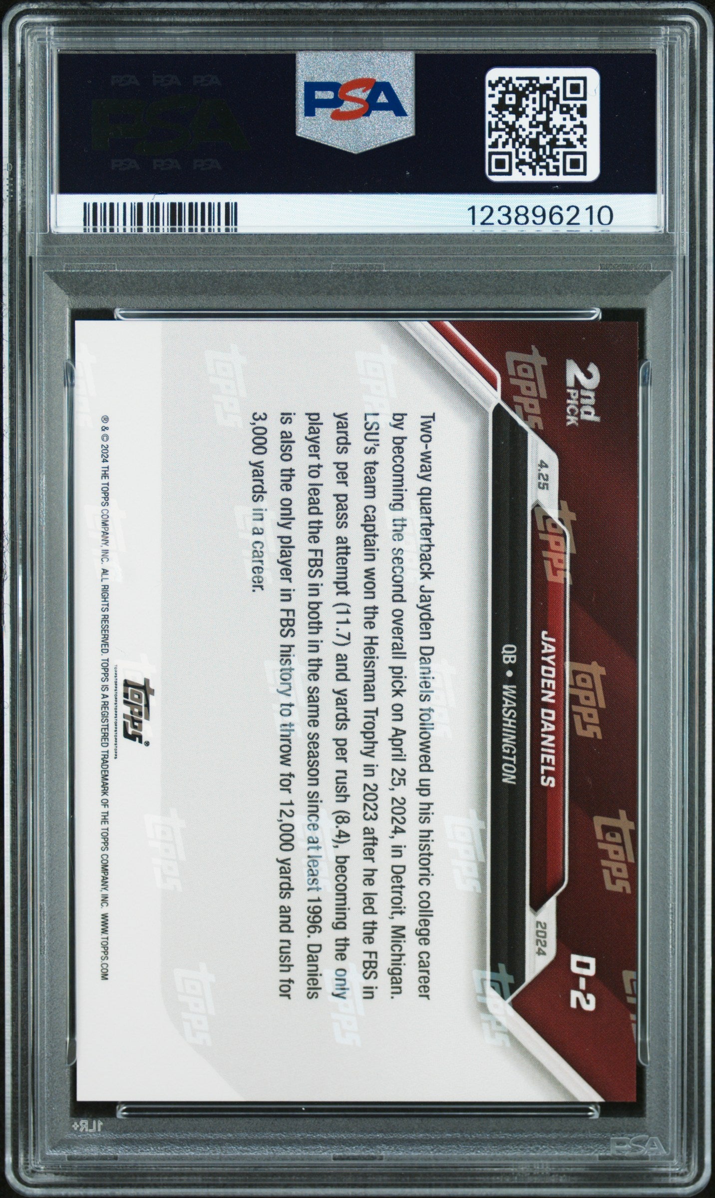 2024 Topps Now Jayden Daniels #D2 PSA 9