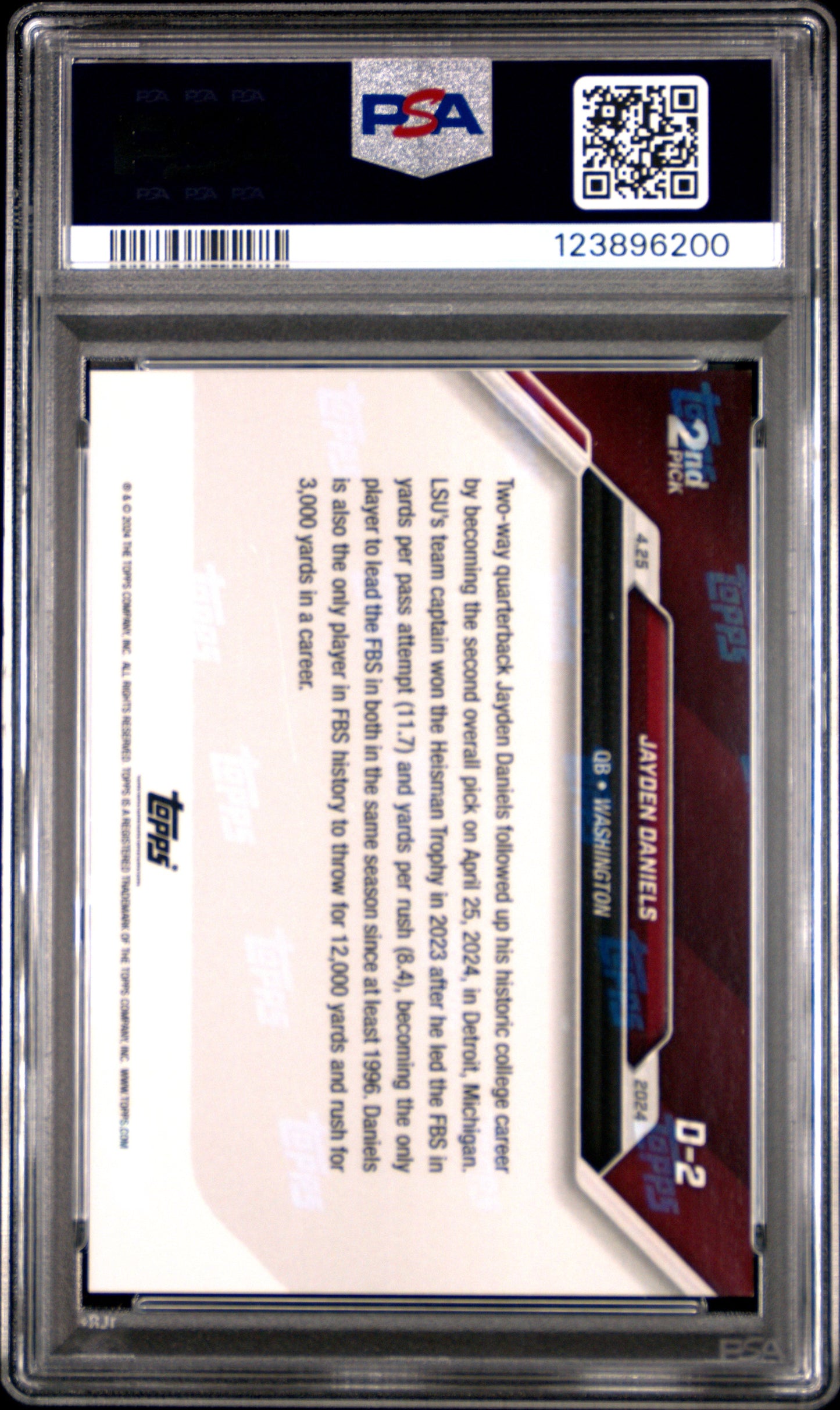 2024 Topps Now Jayden Daniels #D2 PSA 10