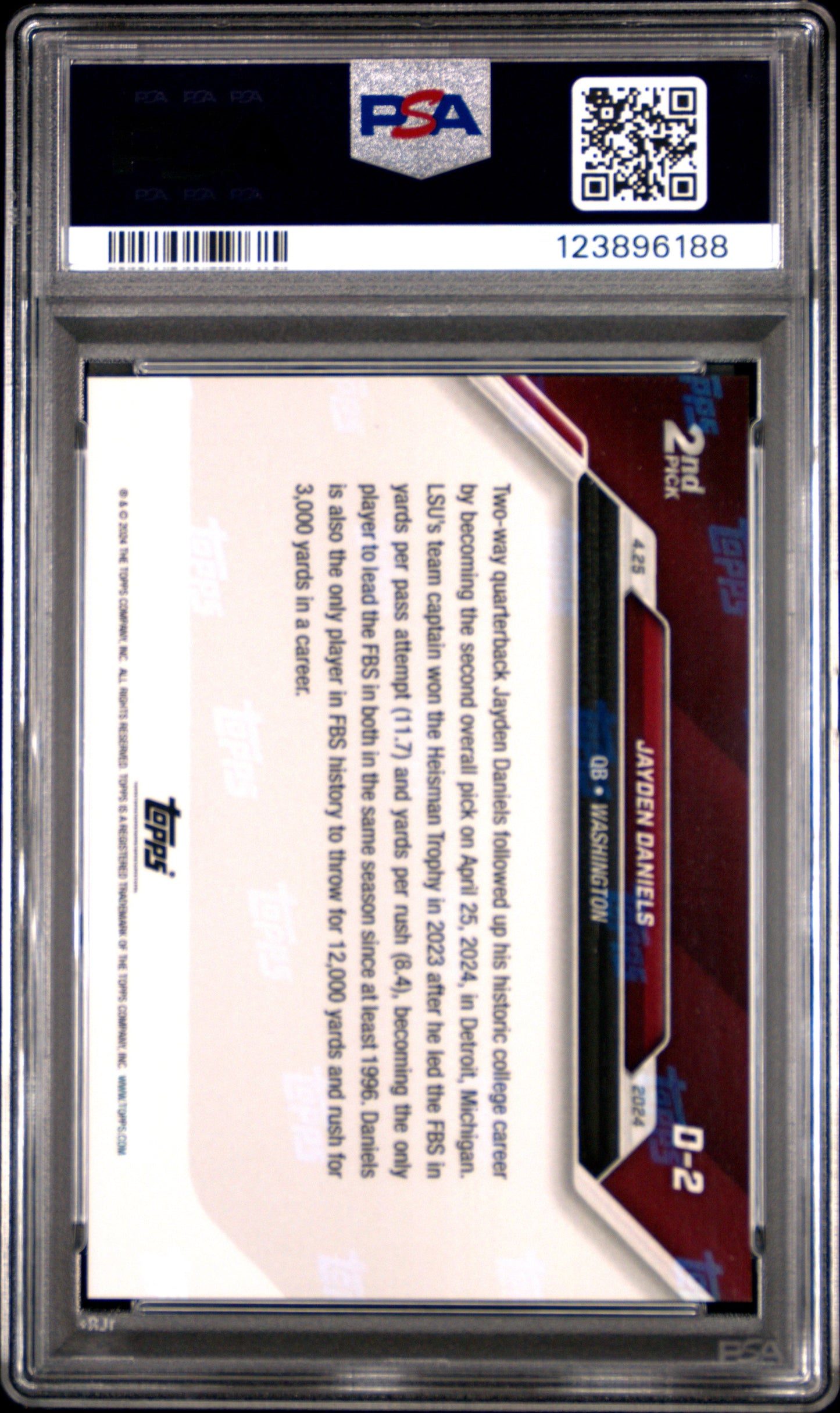 2024 Topps Now Jayden Daniels #D2 PSA 10