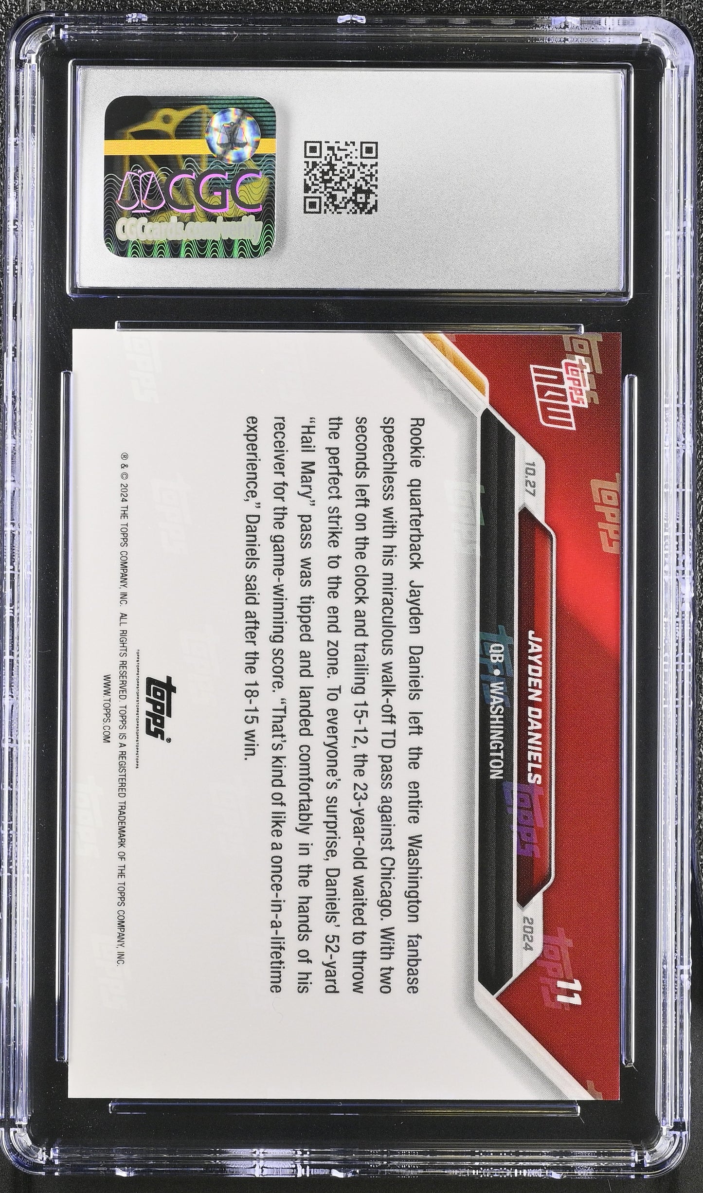 2024 Topps Now Jayden Daniels #11 CGC 10