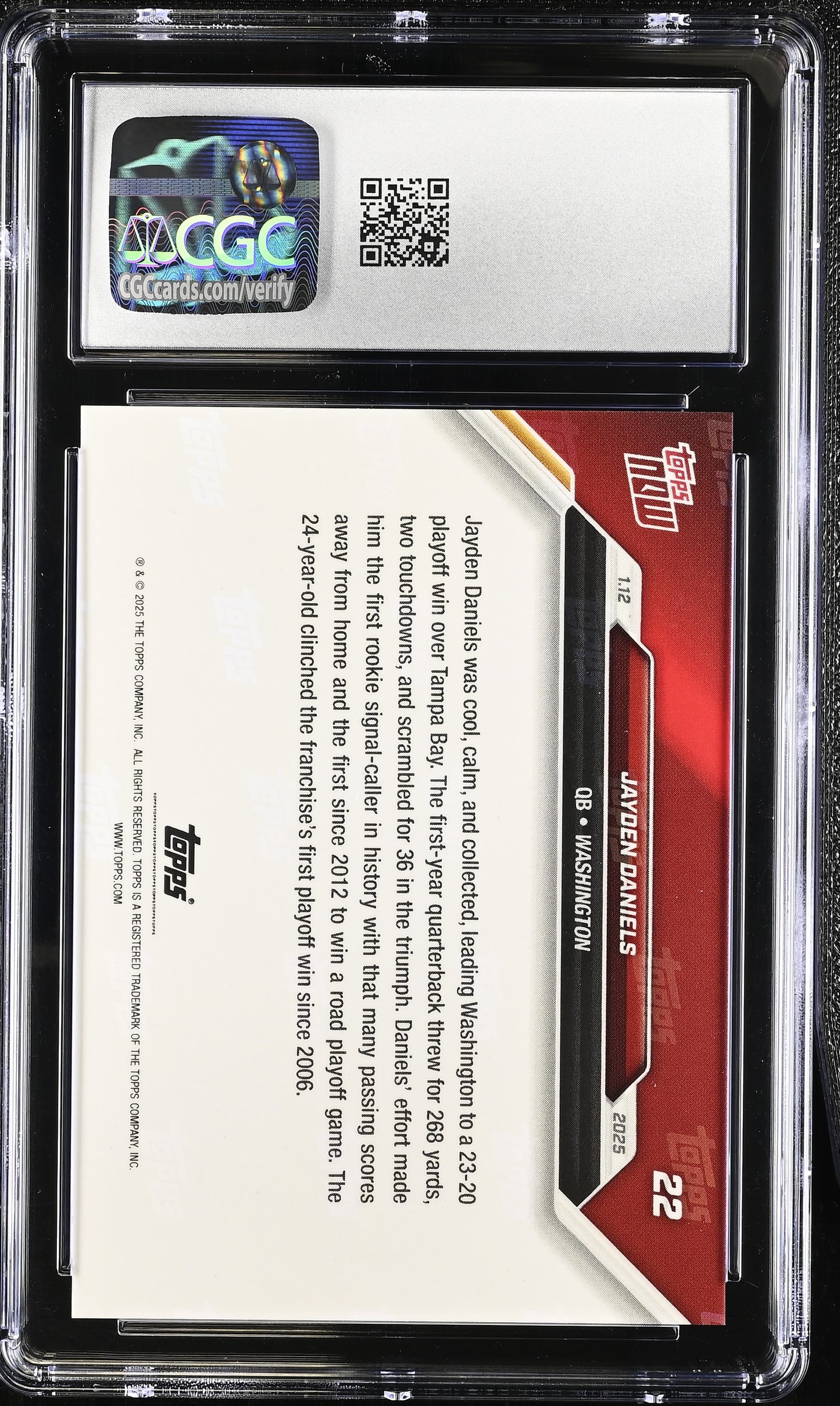 2024 Topps Now Jayden Daniels #22 CGC 10