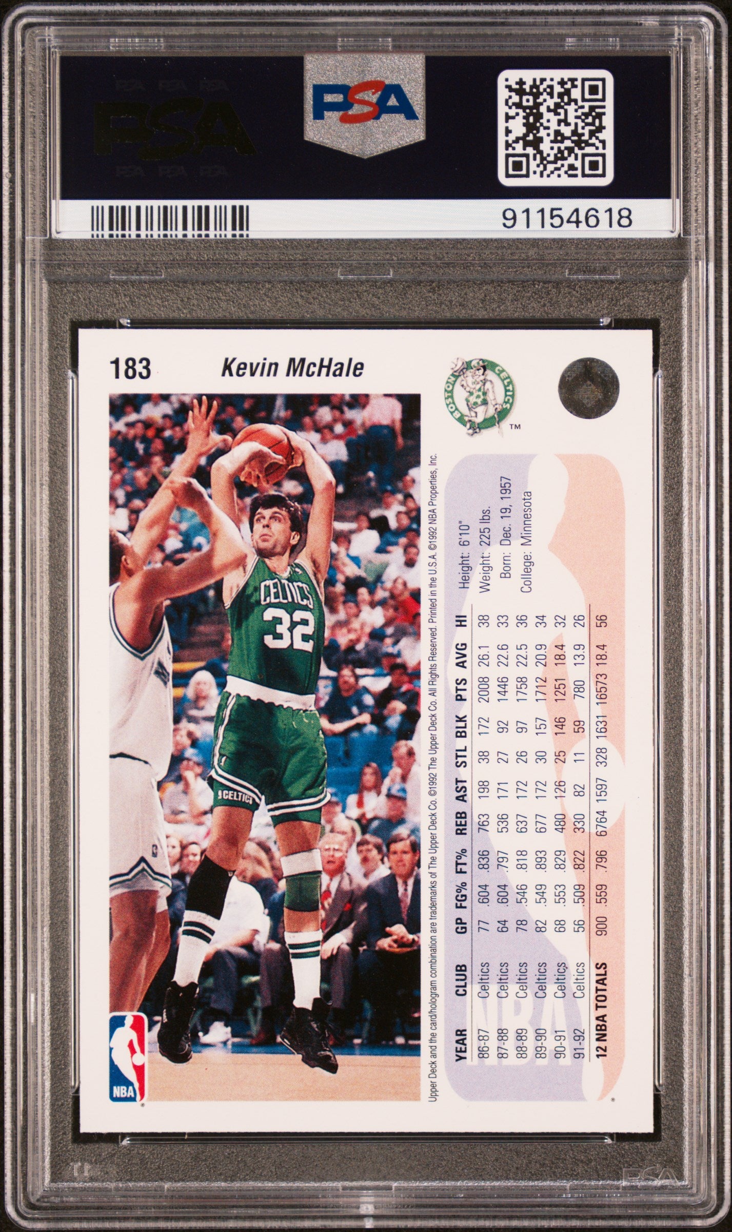 1992 Upper Deck Kevin Mchale #183 PSA 9