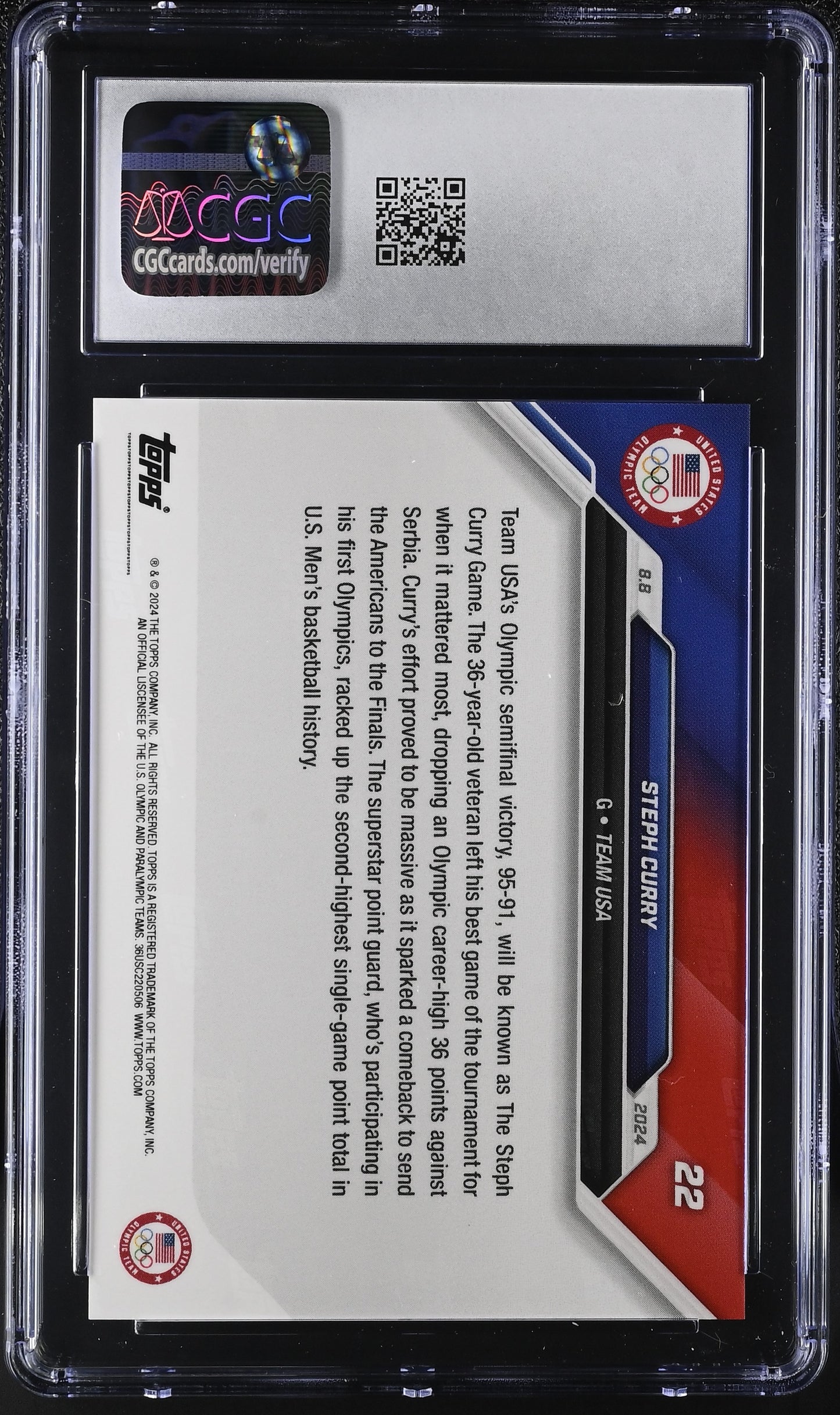 2024 Topps Now Olympic Games #22 CGC 9.5
