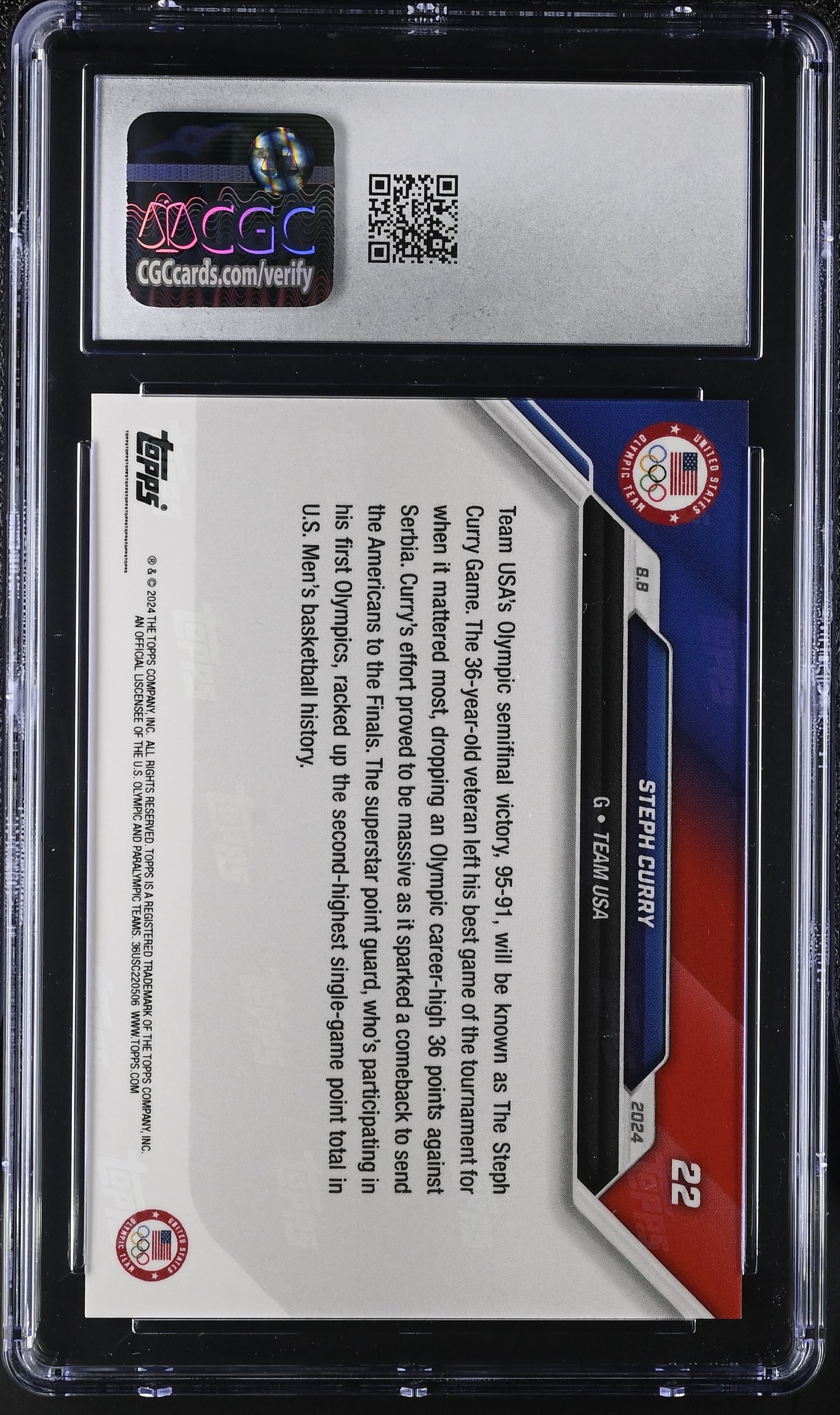 2024 Topps Now Olympic Games #22 CGC 9.5