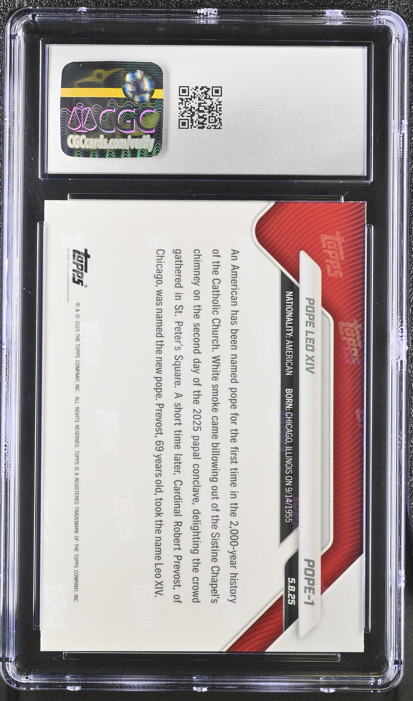 2025 Topps Now #POPE-1 CGC 10