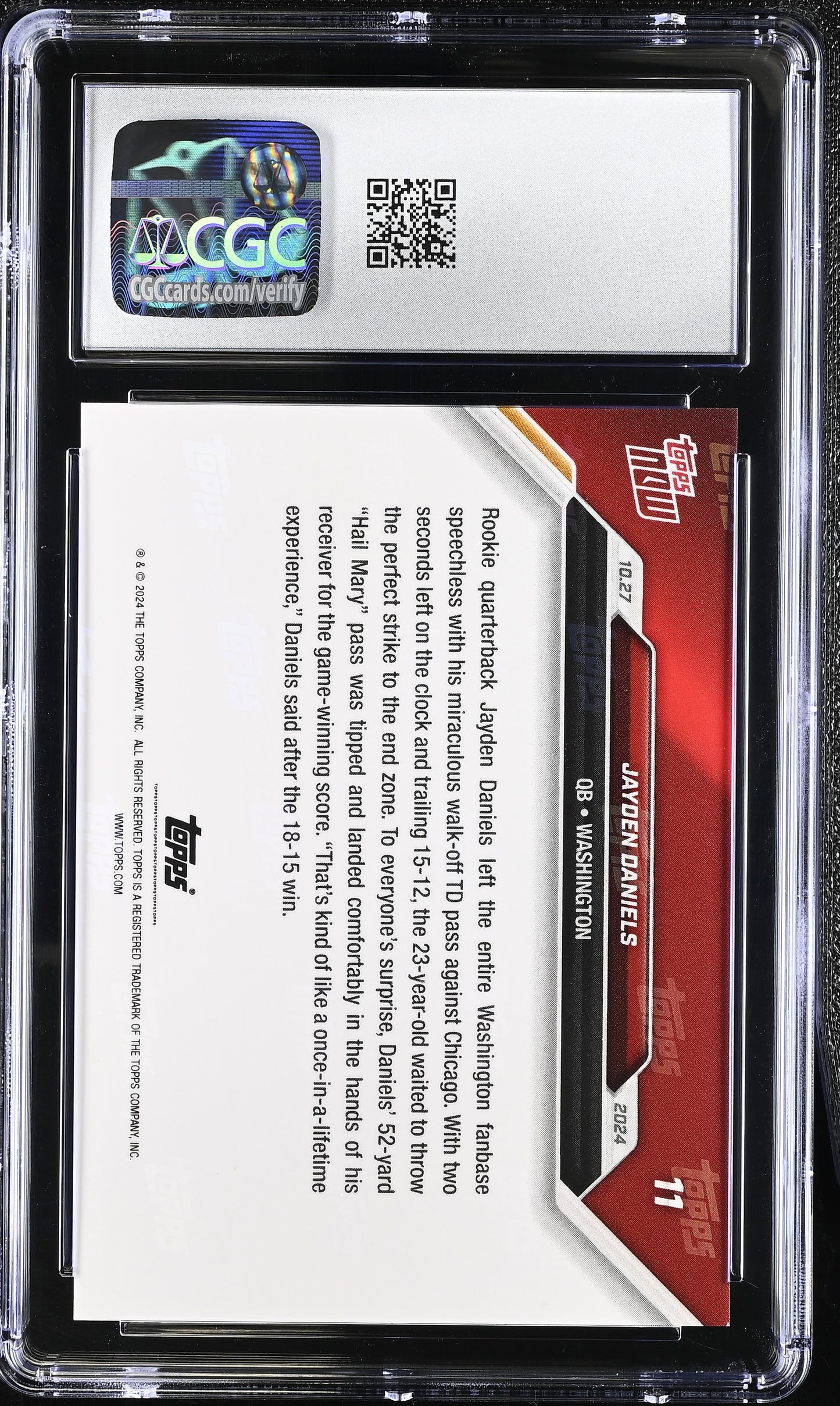 2024 Topps Now Jayden Daniels #11 CGC 10