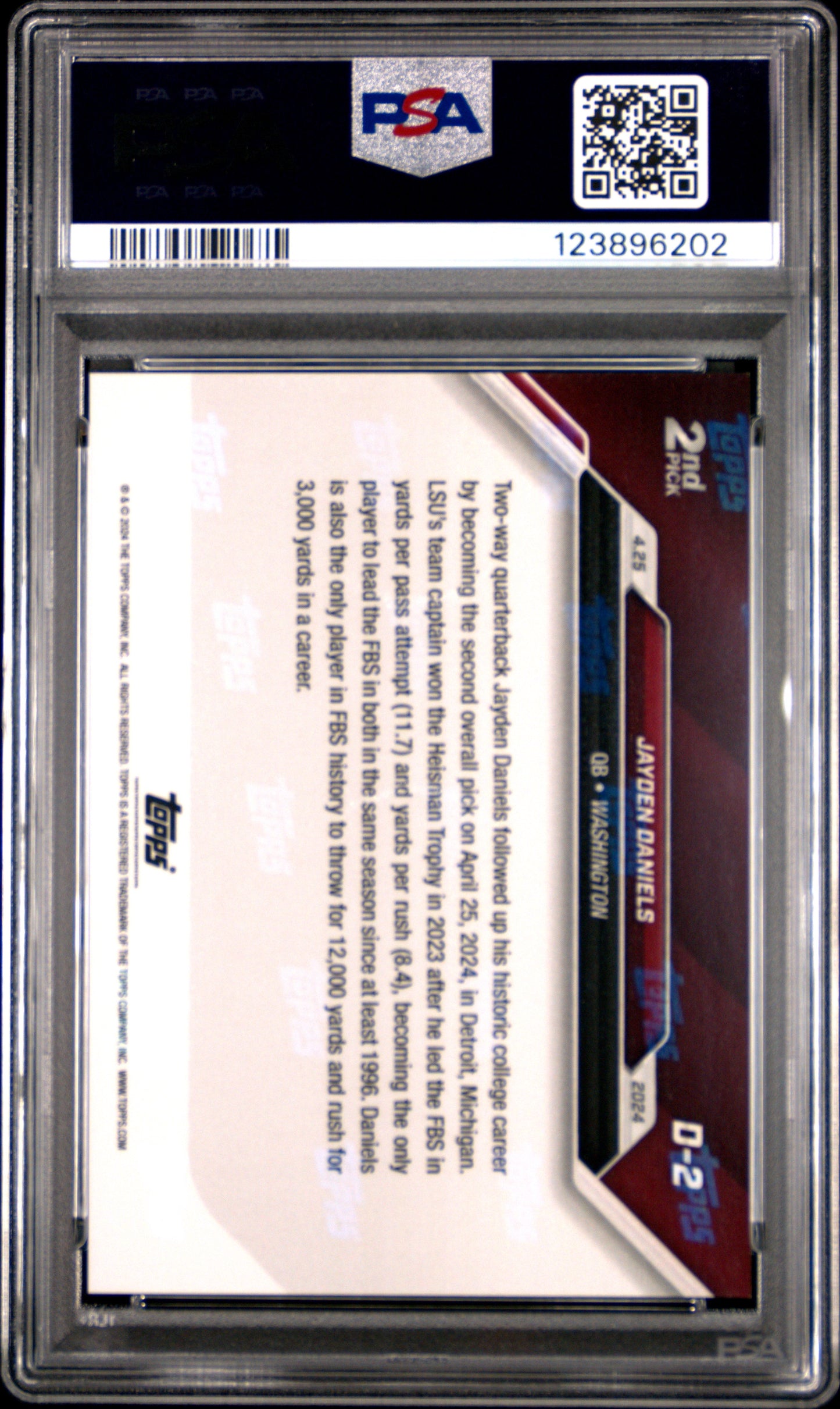 2024 Topps Now Jayden Daniels #D2 PSA 10