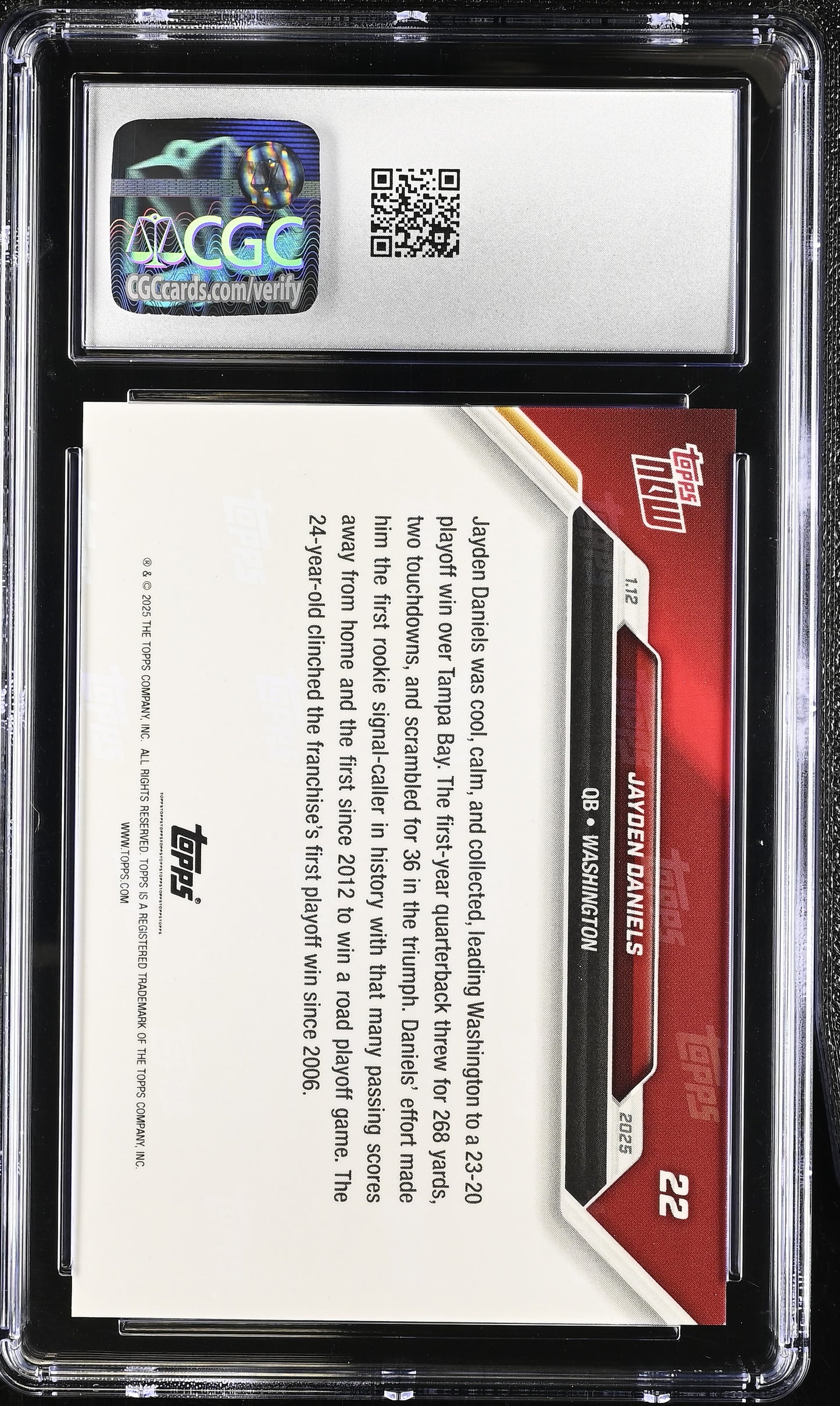 2024 Topps Now Jayden Daniels #22 CGC 10