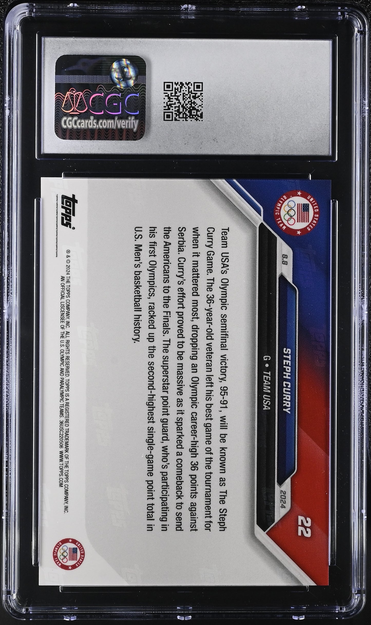 2024 Topps Now Olympic Games #22 CGC 9.5