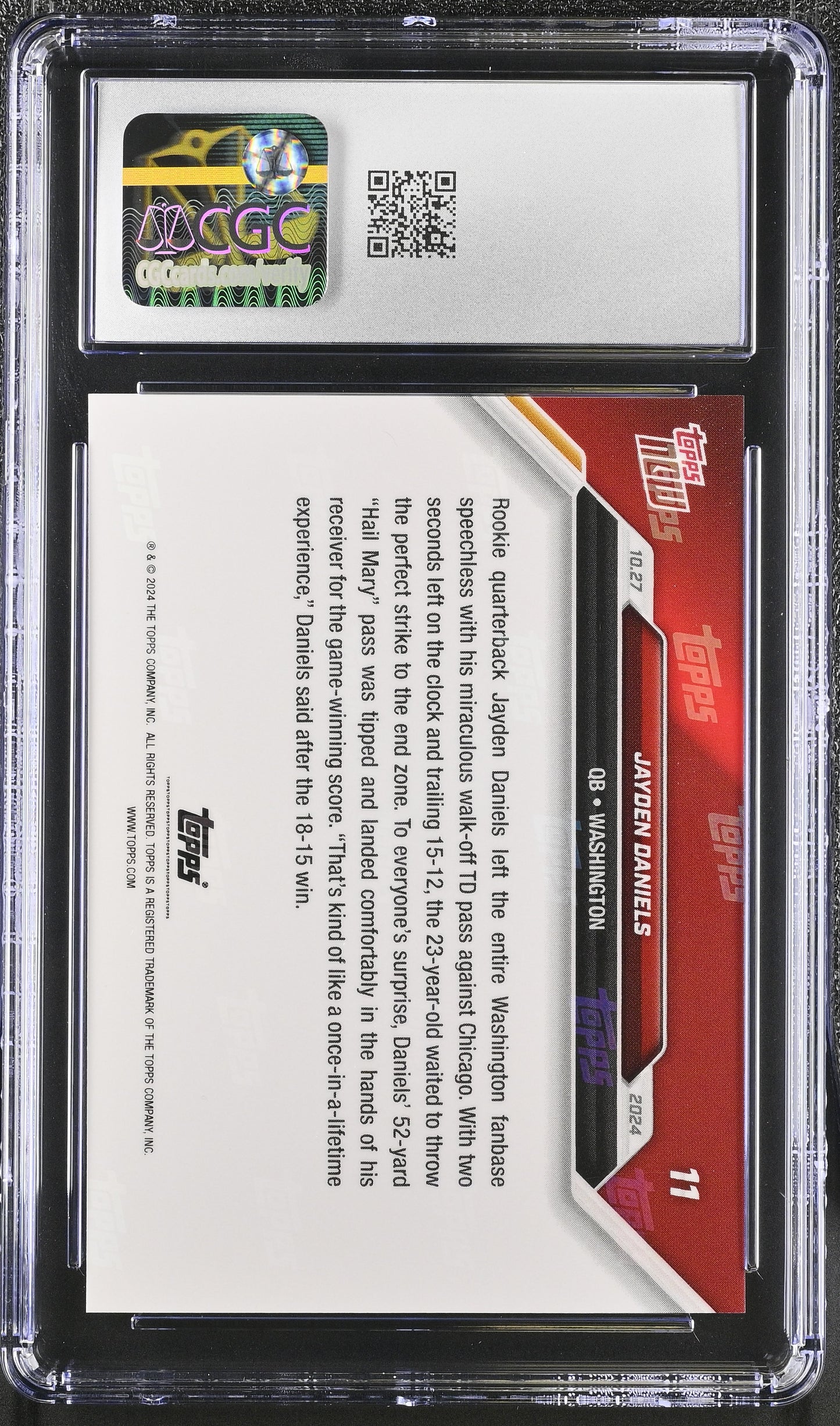 2024 Topps Now Jayden Daniels #11 CGC 10