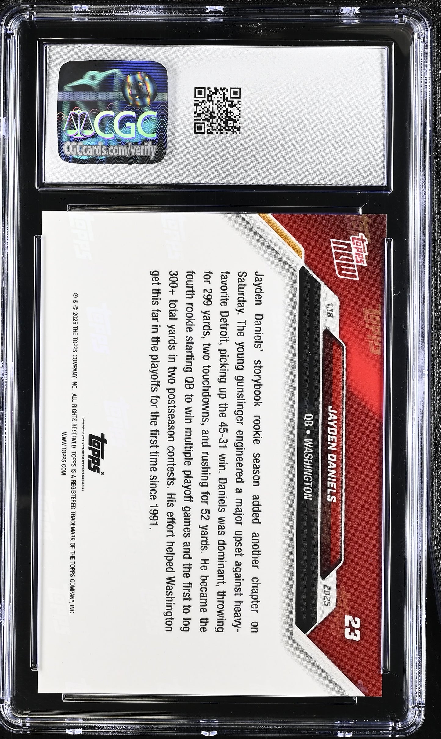 2025 Topps Now Jayden Daniels #23 CGC 10