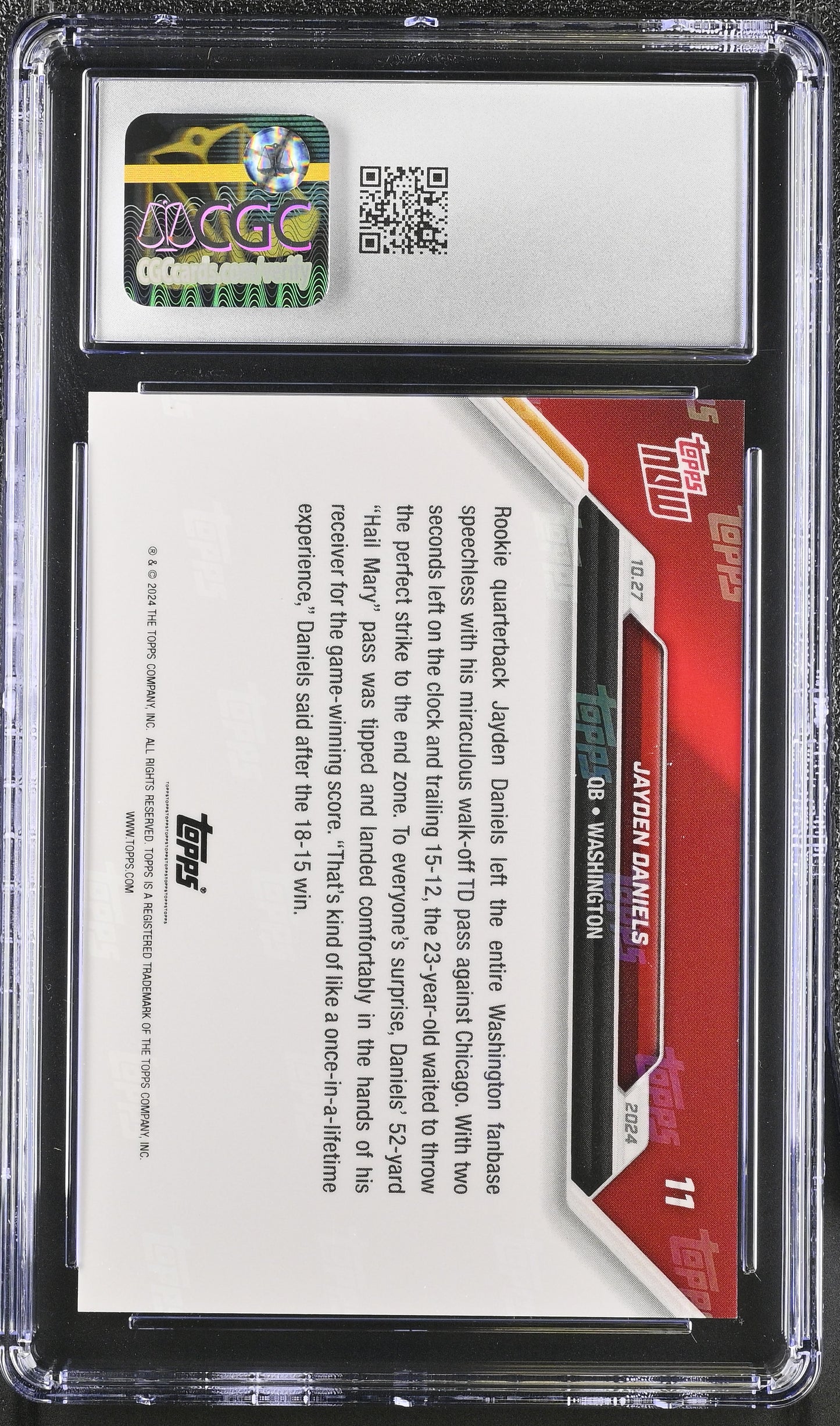 2024 Topps Now Jayden Daniels #11 CGC 10