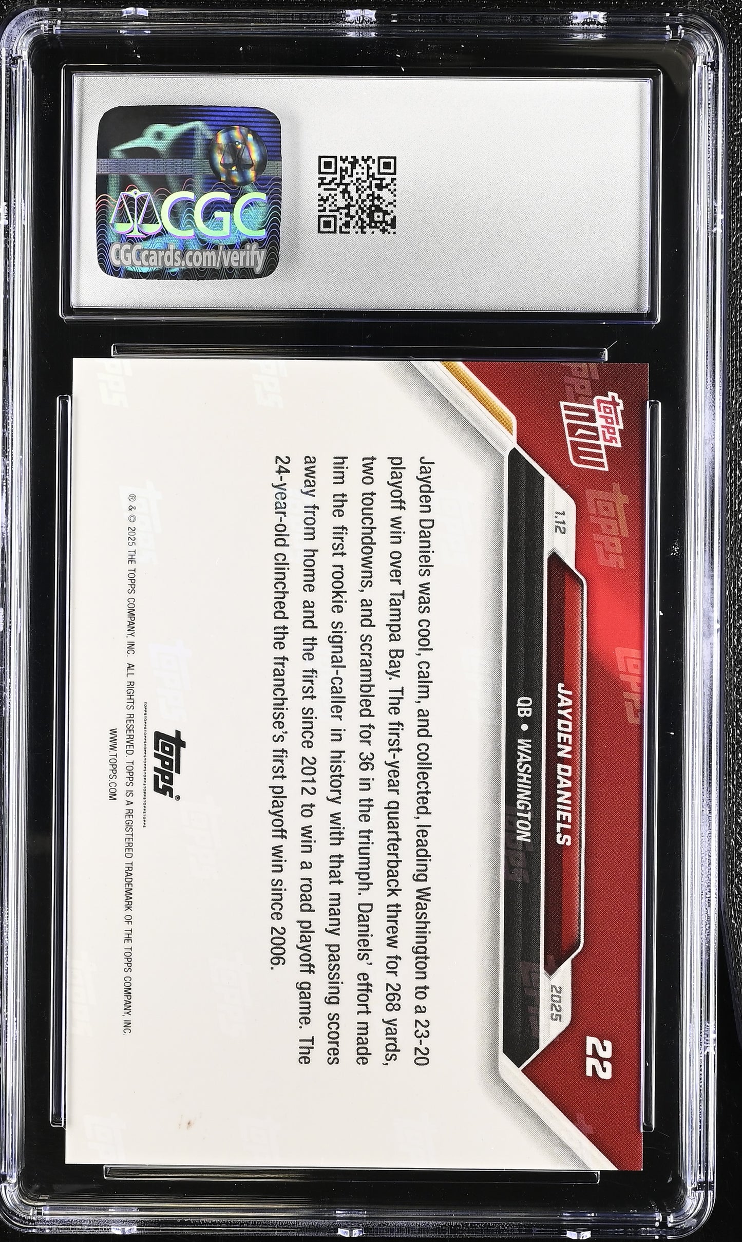 2024 Topps Now Jayden Daniels #22 CGC 9