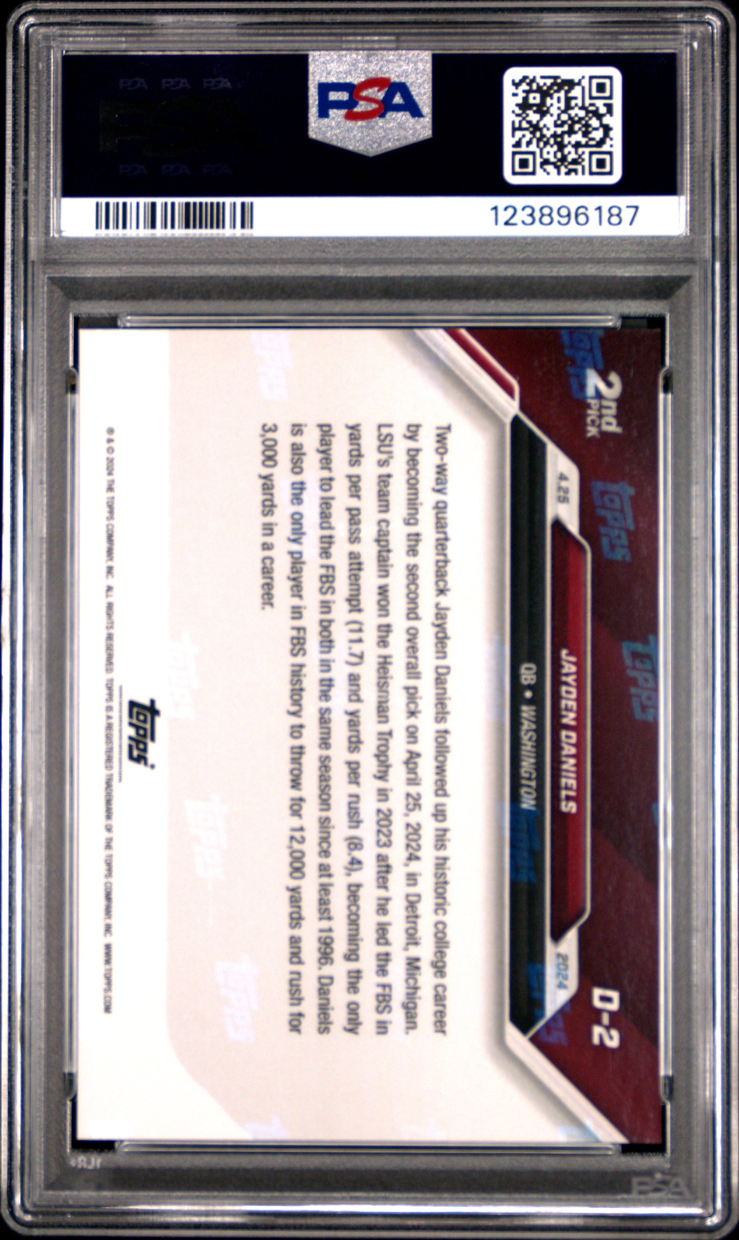 2024 Topps Now Jayden Daniels #D2 PSA 9