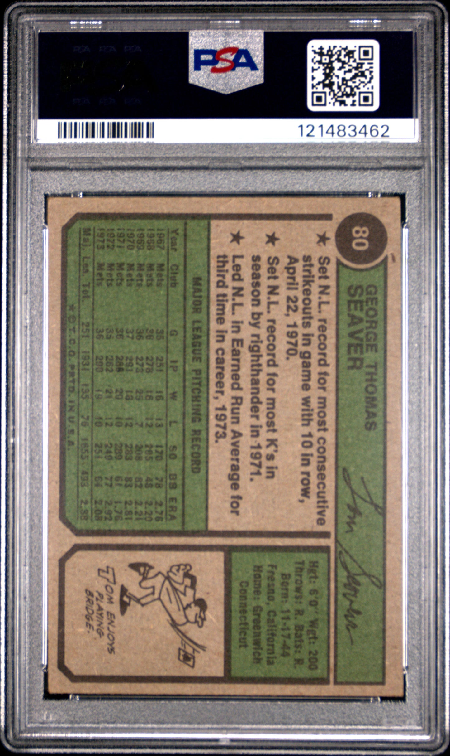1974 Topps Tom Seaver #80 PSA 3