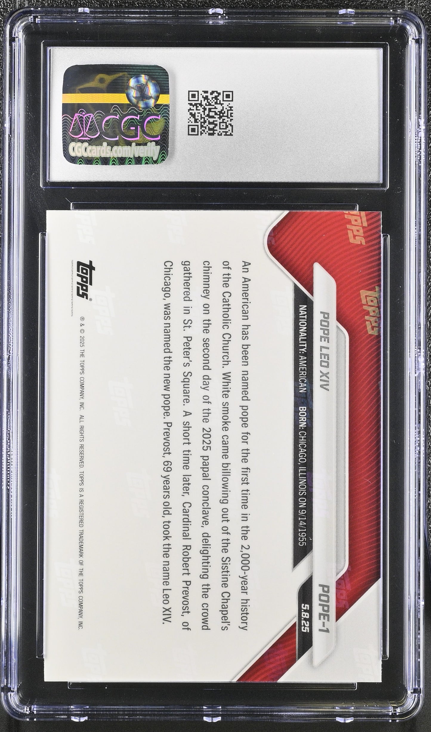 2025 Topps Now #POPE-1 CGC 9.5