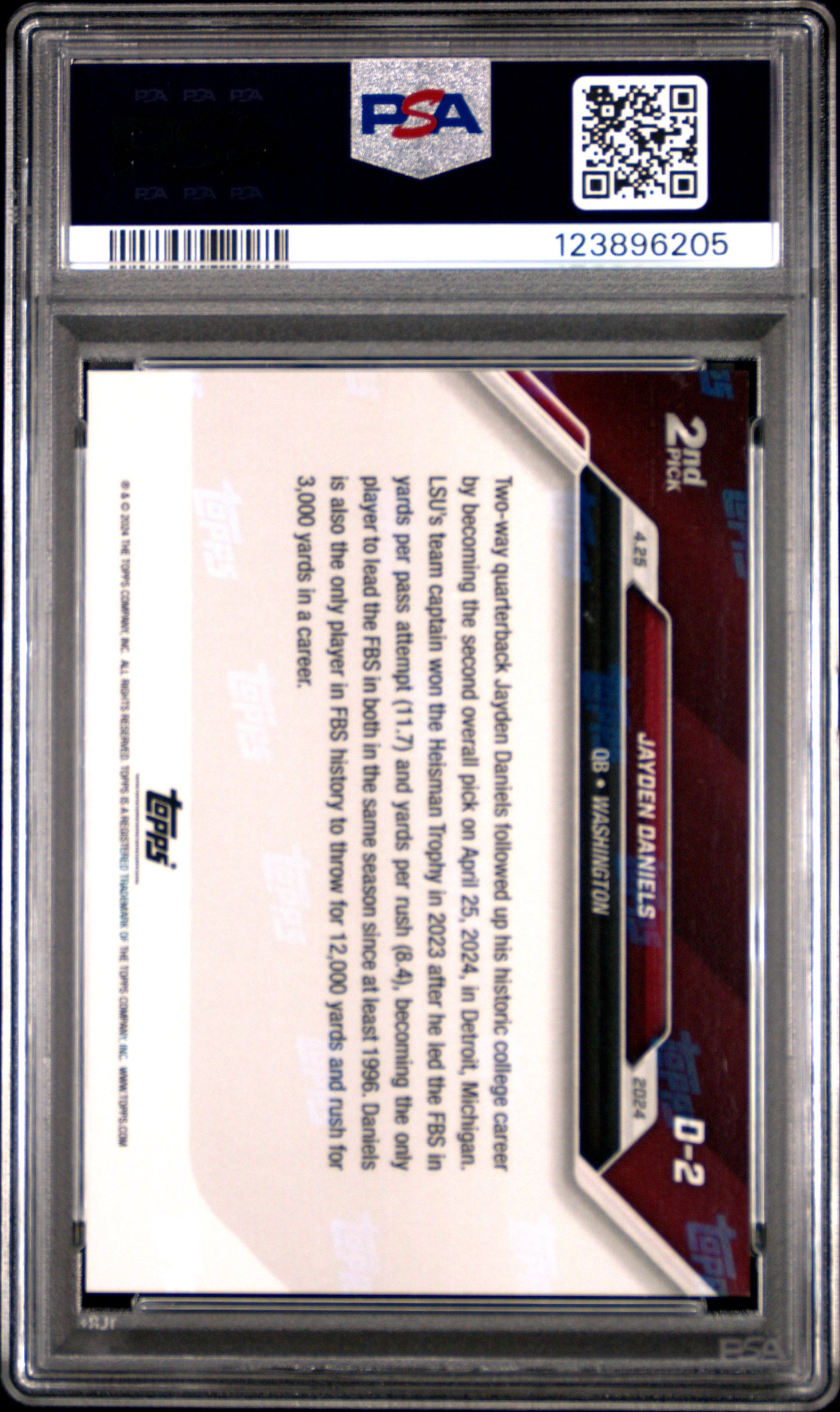 2024 Topps Now Jayden Daniels #D2 PSA 9