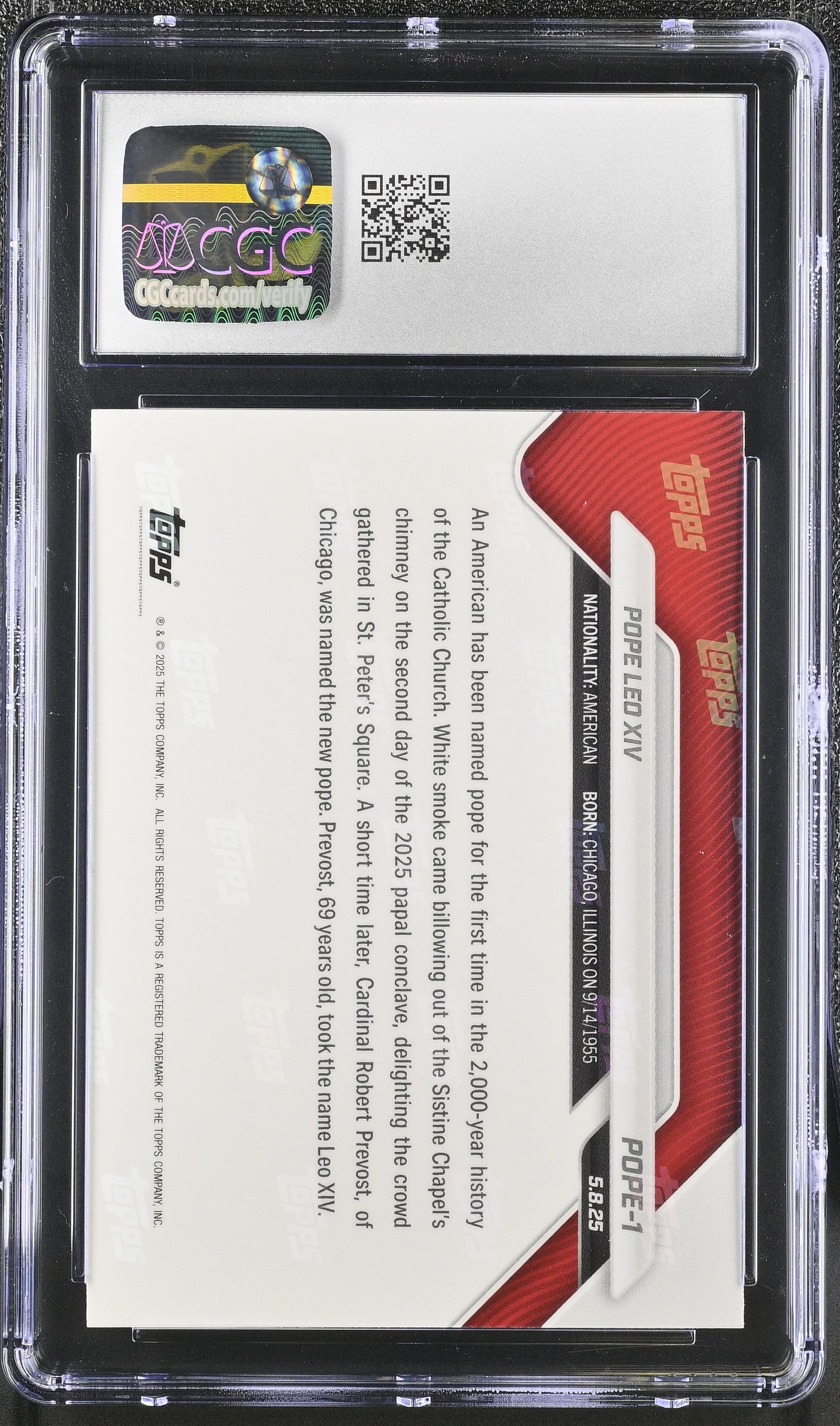 2025 Topps Now #POPE-1 CGC 9
