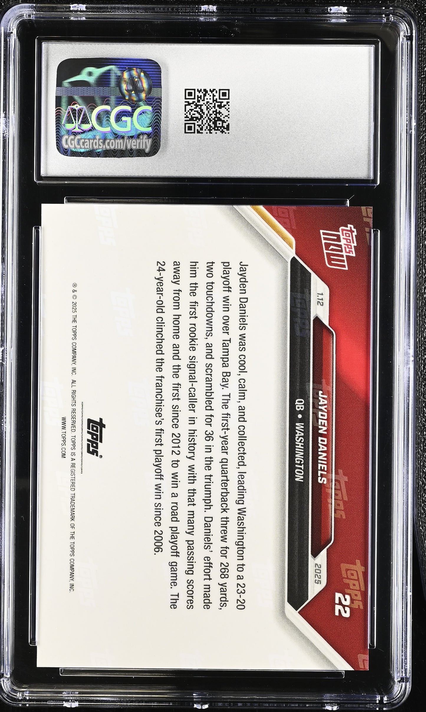 2024 Topps Now Jayden Daniels #22 CGC 9.5