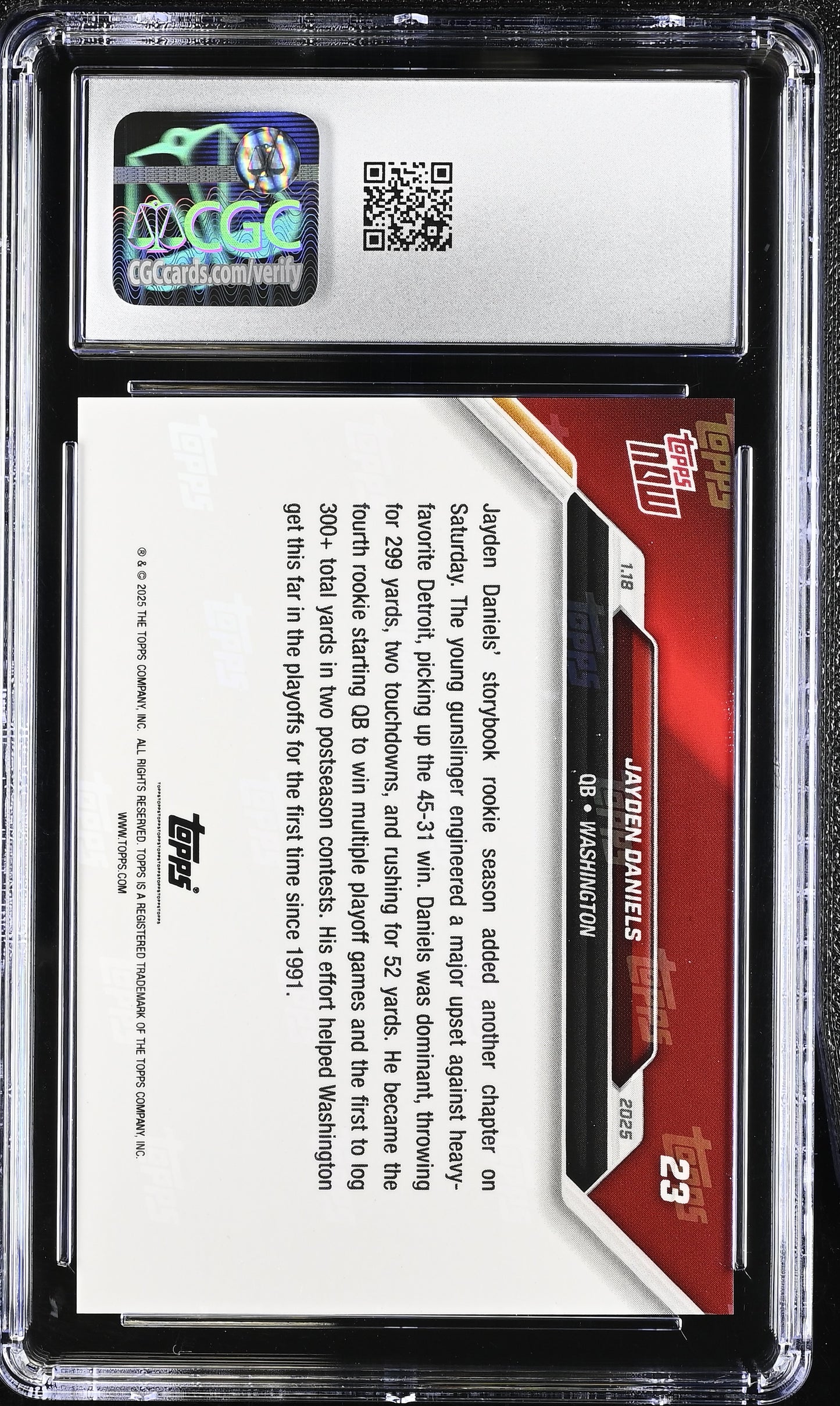 2025 Topps Now Jayden Daniels #23 CGC 10