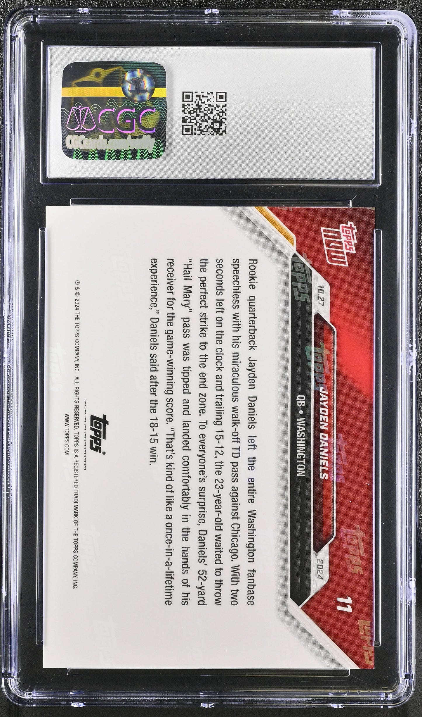 2024 Topps Now Jayden Daniels #11 CGC 10