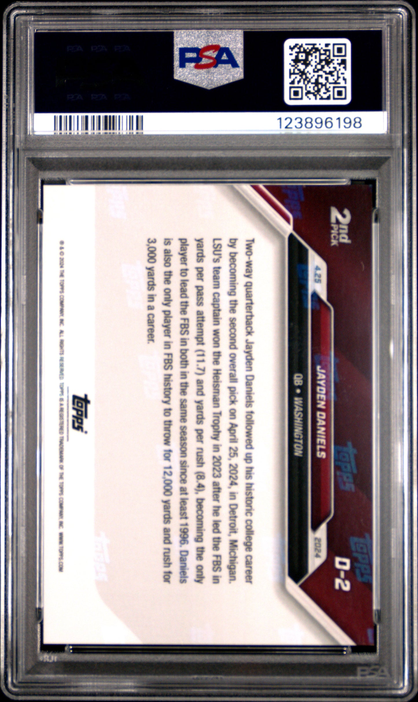 2024 Topps Now Jayden Daniels #D2 PSA 9