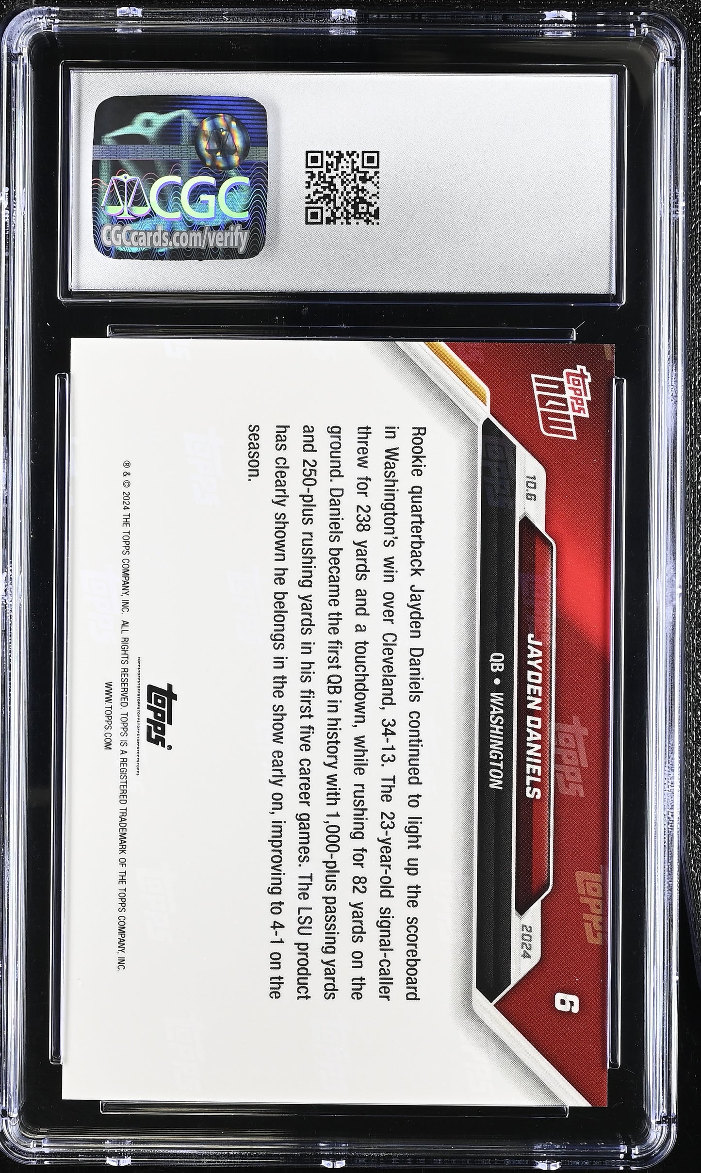 2024 Topps Now Jayden Daniels #6 CGC 9