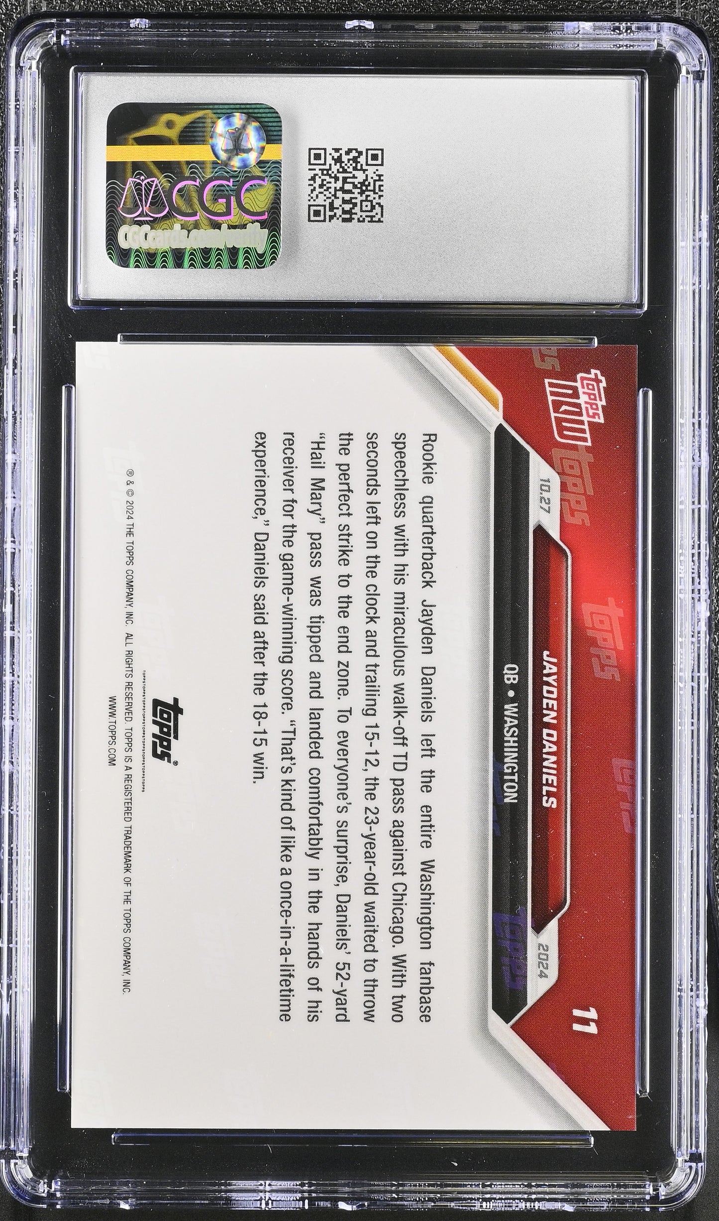2024 Topps Now Jayden Daniels #11 CGC 9