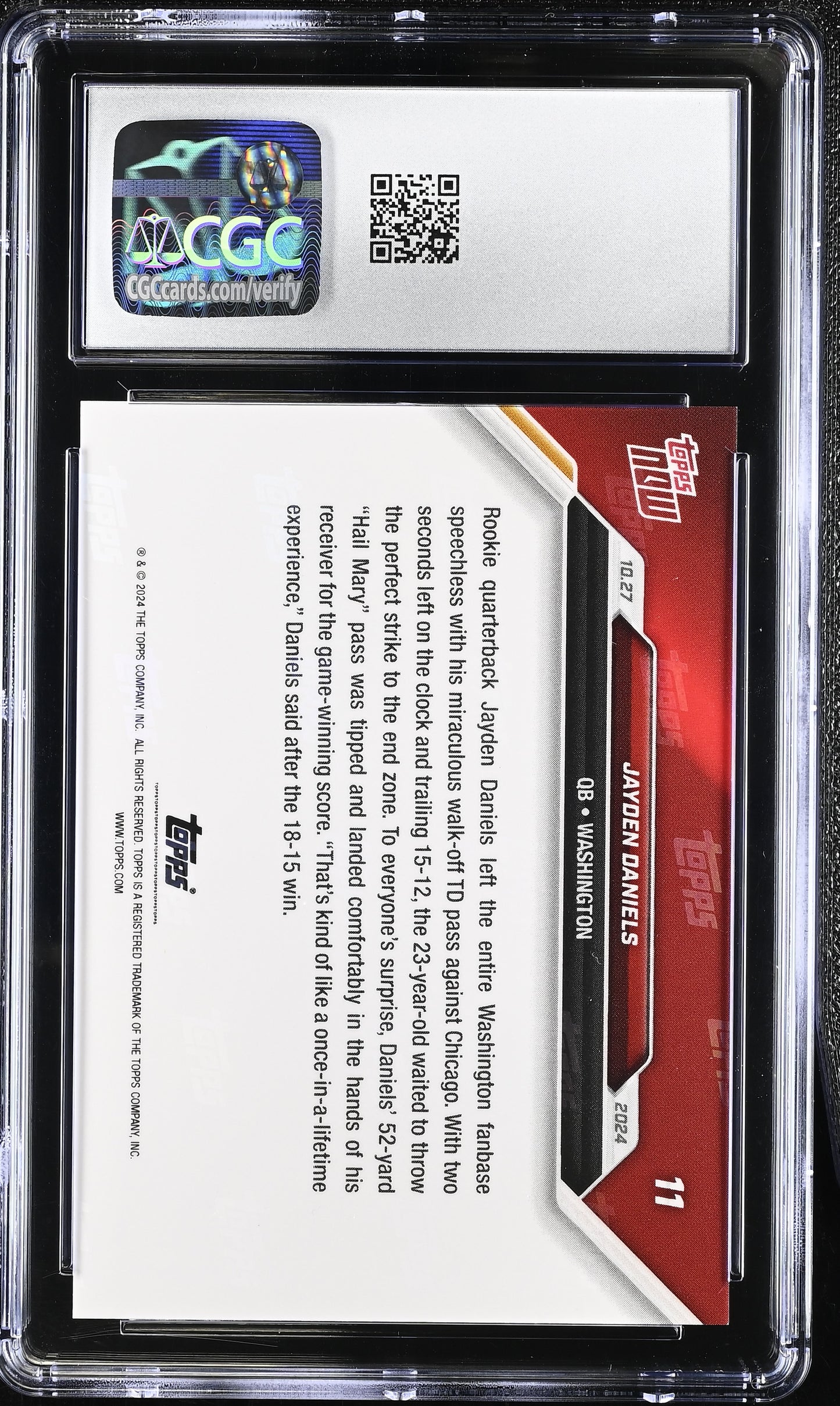 2024 Topps Now Jayden Daniels #11 CGC 10
