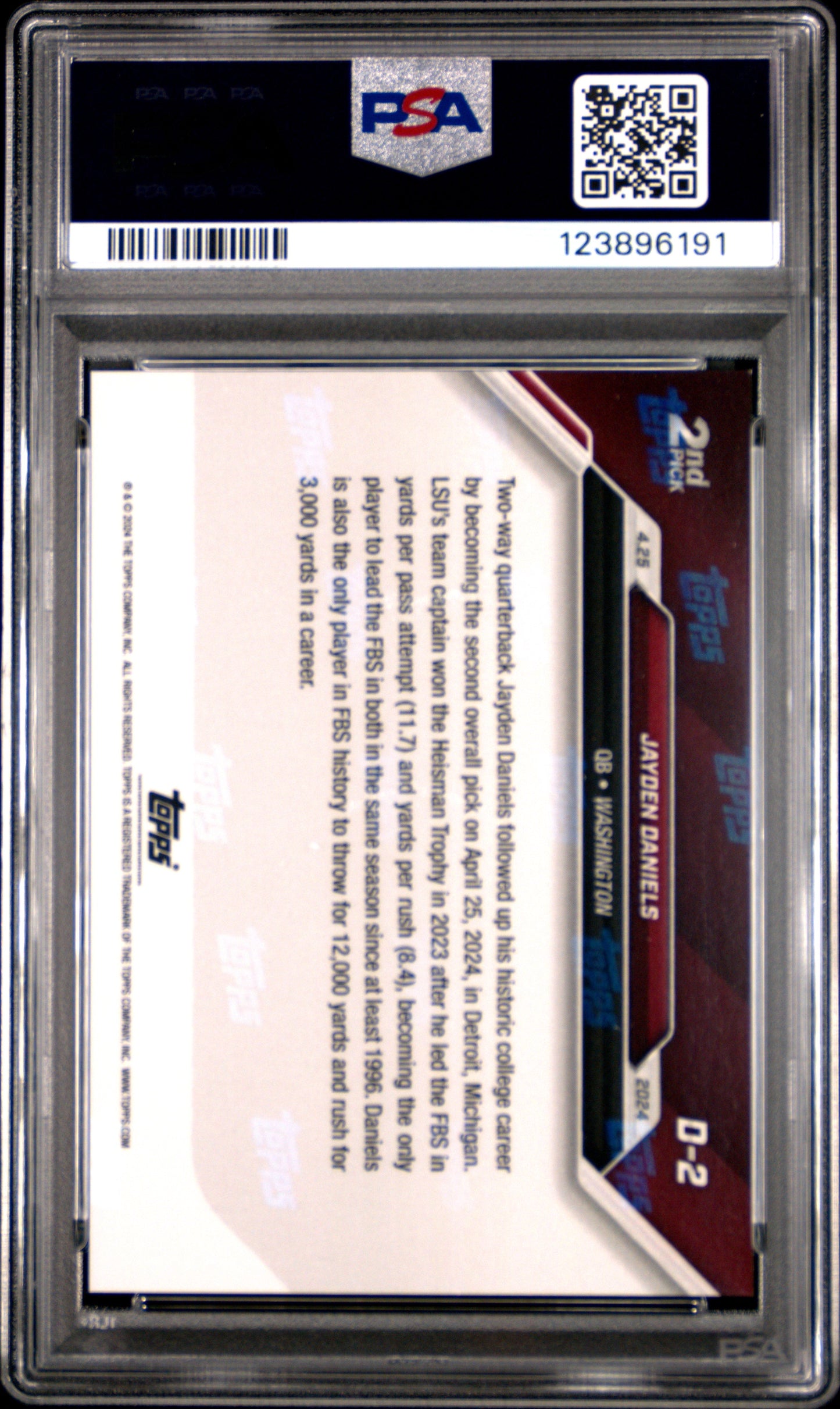 2024 Topps Now Jayden Daniels #D2 PSA 10