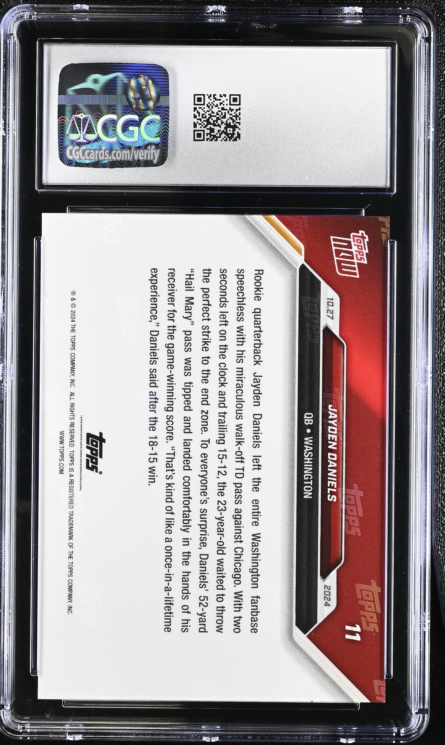 2024 Topps Now Jayden Daniels #11 CGC 9