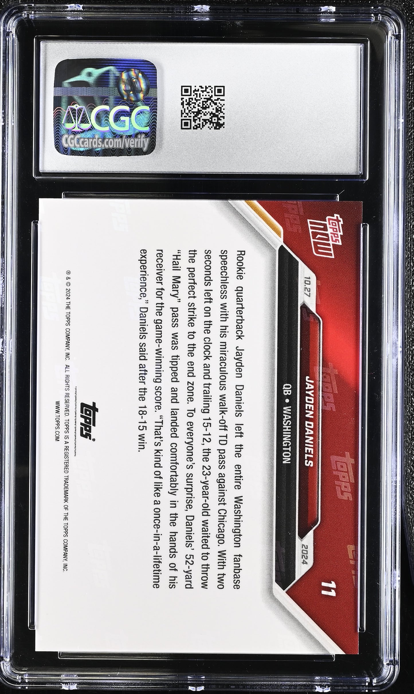 2024 Topps Now Jayden Daniels #11 CGC 10